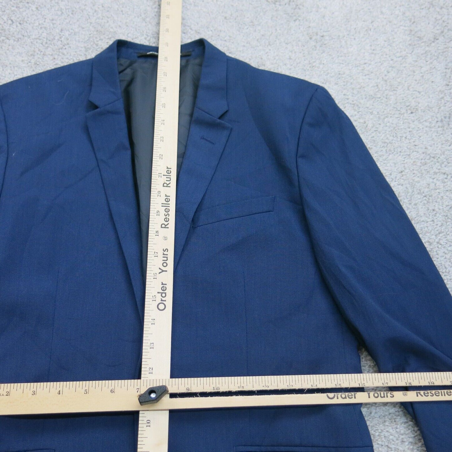 Vintage Mens Blazer Coat Single Breasted Long Sleeves Blue Size 38 Regular