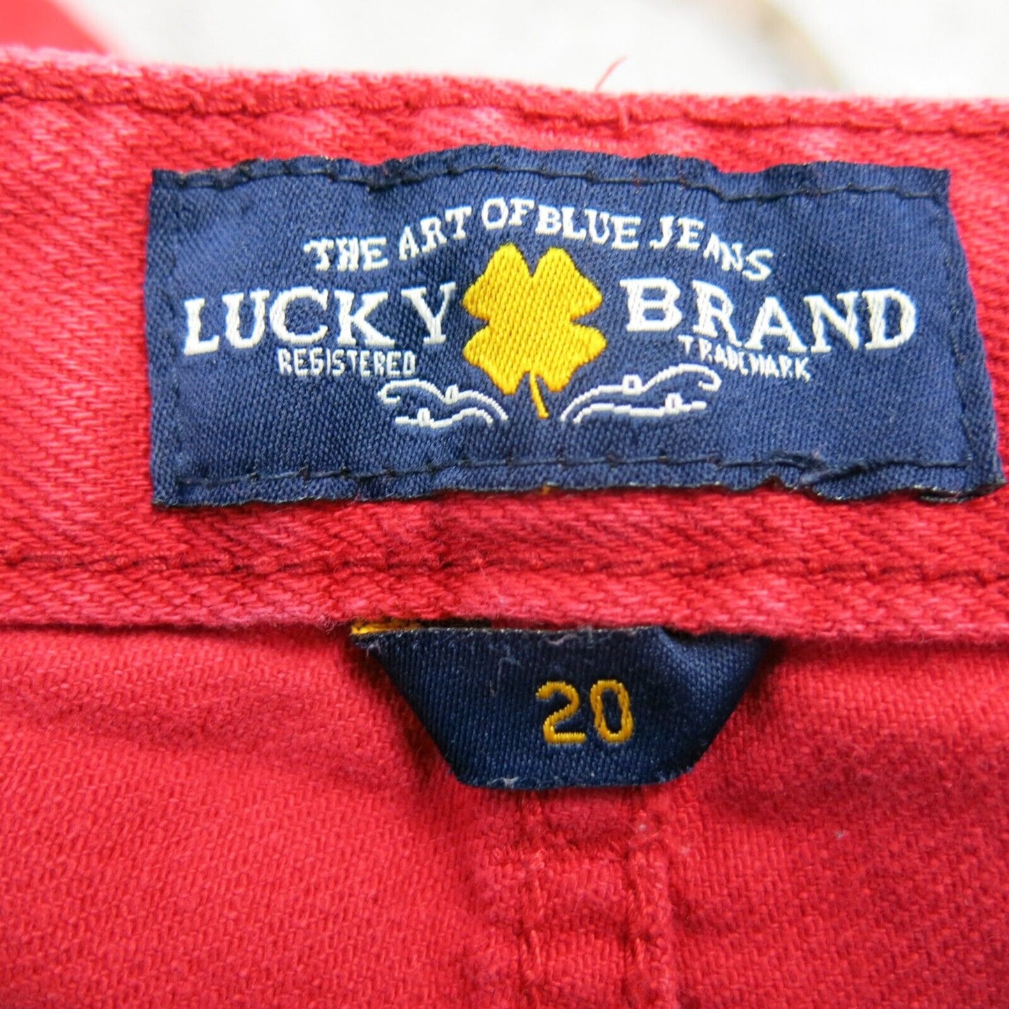 Lucky Brand Mens Bermuda Jeans Shorts Mid Rise Five Pockets Red Size 20