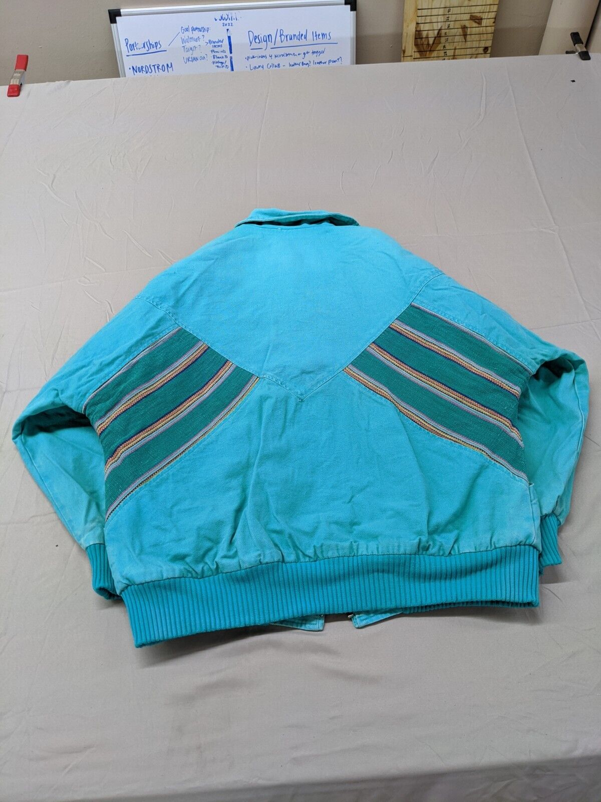 The WEAR OF THE West Women Full Zip Up Windbreaker Jacket Coat Aqua Blue Sz XL
