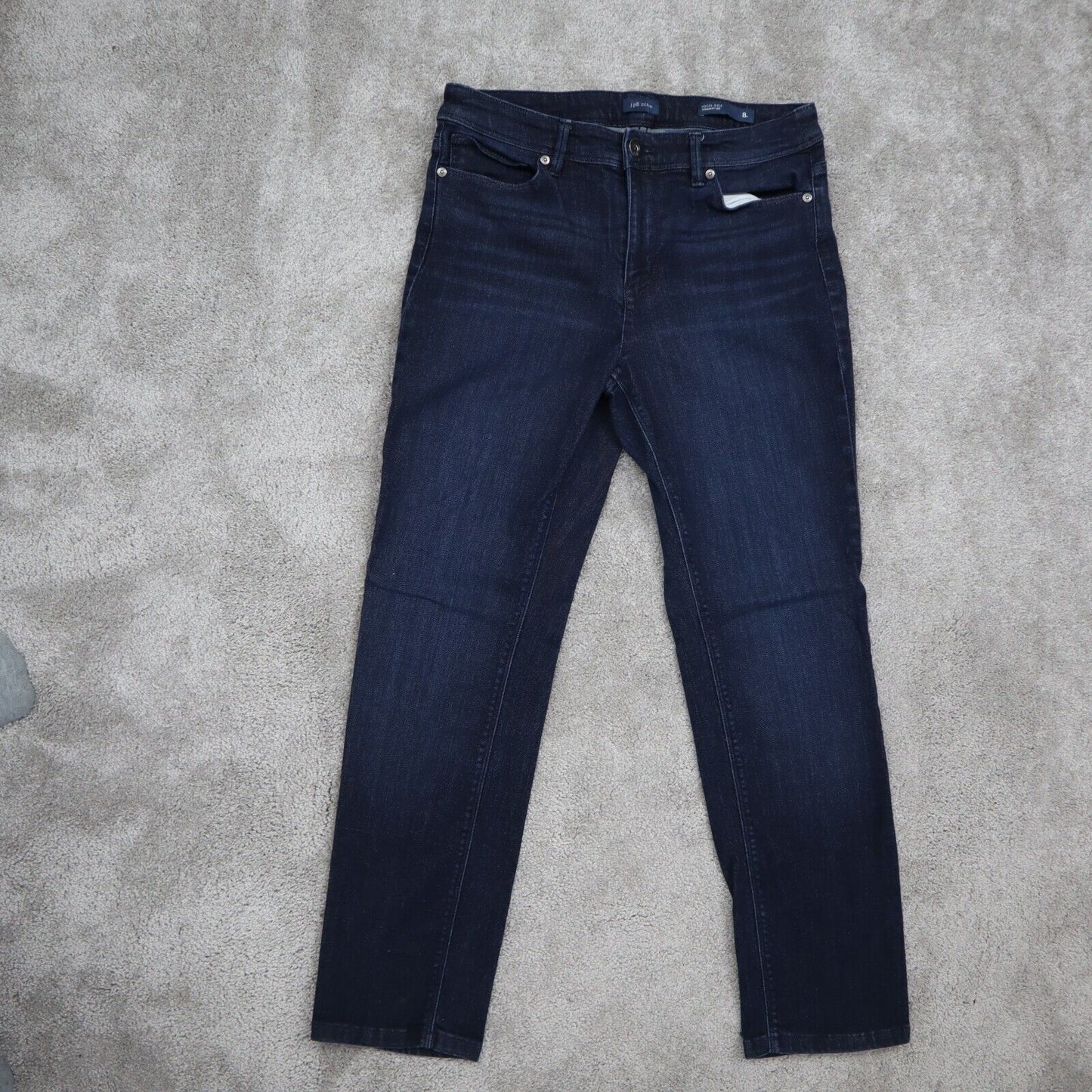 J. Jill Jeans Mens Size 8 Dark Blue Solid High Rise Straight Leg Cotton W30XL26