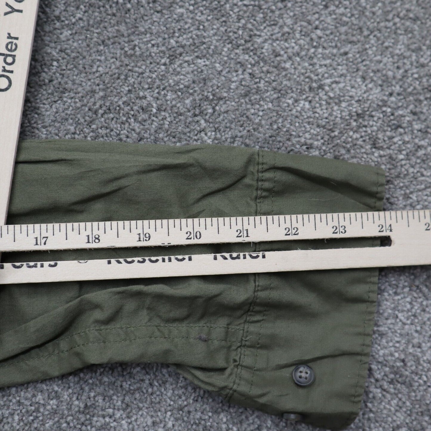Wrangler Mens Button Up Shirt Long Sleeve 100% Cotton Pocket Green Size Small