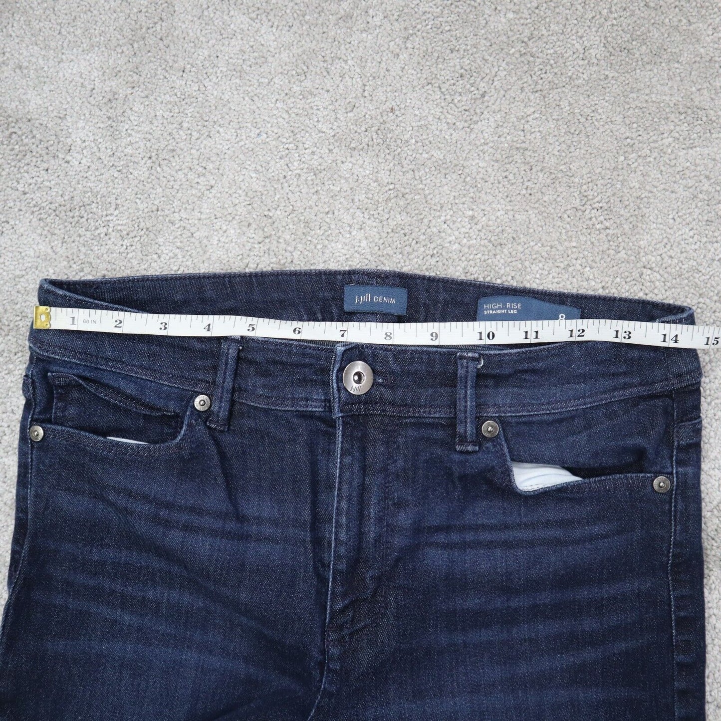 J. Jill Jeans Mens Size 8 Dark Blue Solid High Rise Straight Leg Cotton W30XL26