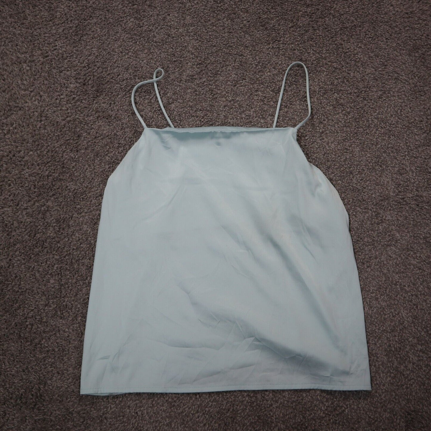 Zara Womens Camisole Tank Tops Spaghetti Strap Solid Light Blue Size Small