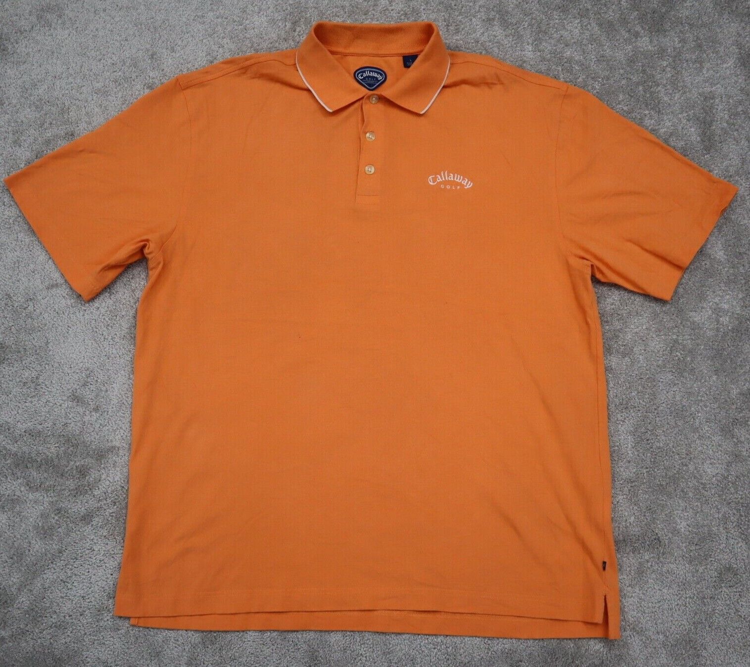 Callaway オレンジ柄 ポロシャツ LLサイズ 新品、未使用品】Callaway ポロシャツ ドライ 速乾 春夏 大きい