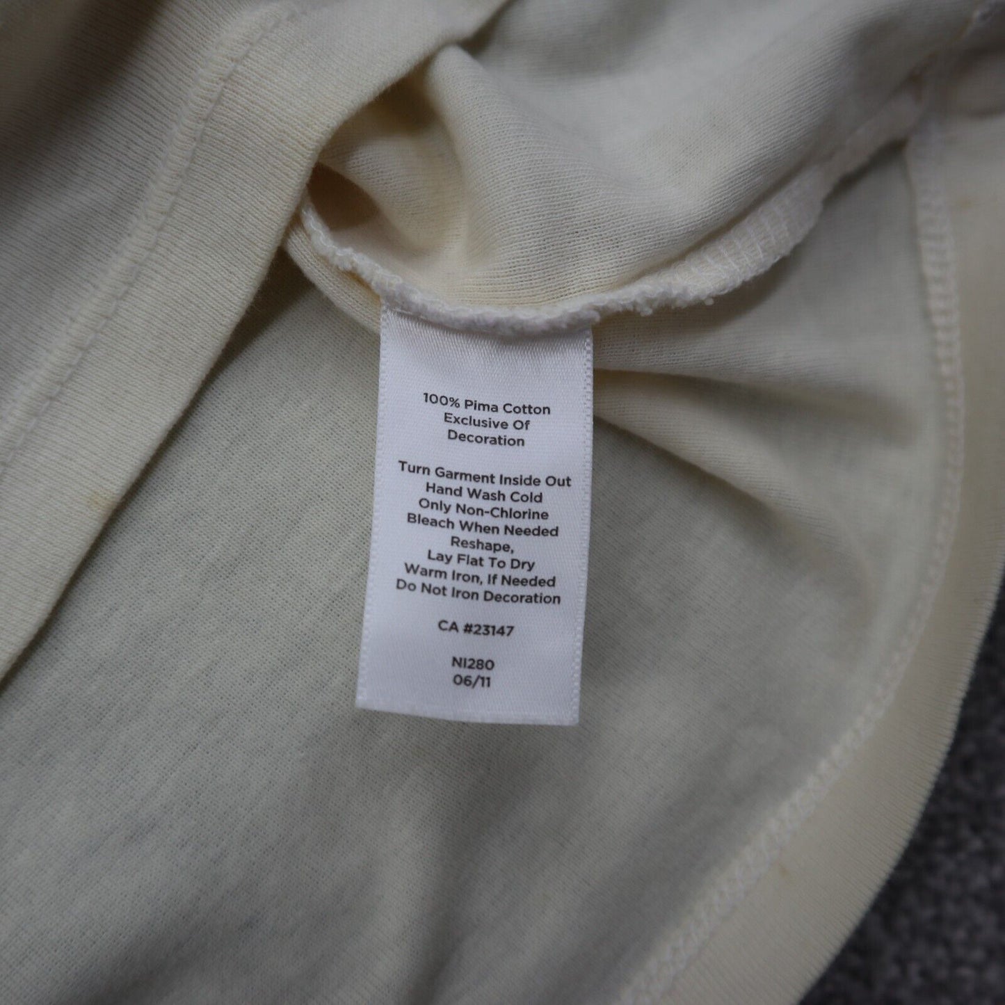 Talbots Womens Long Sleeve Shirt Top 100% Pima Cotton Scoop Neck Ivory Size S