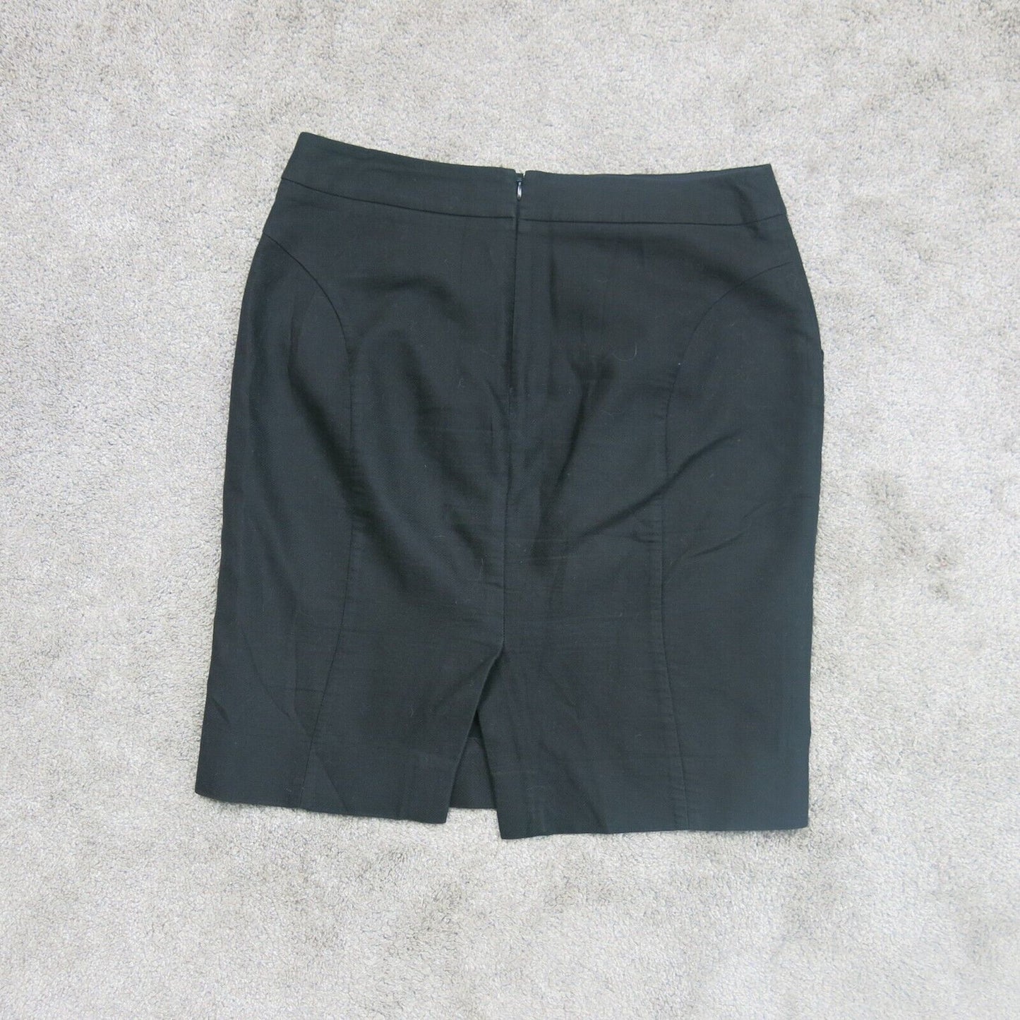 J Crew Womens The Pencil Skirts Back Zip Elastic Waist Pockets Black Size 8