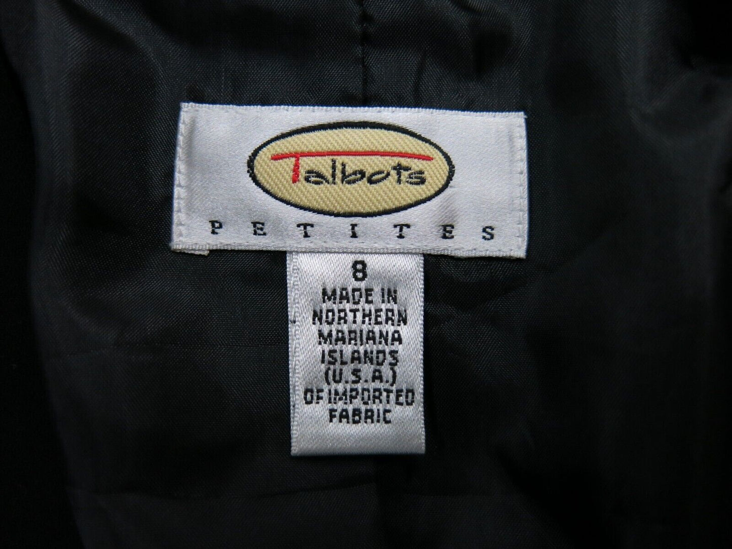 Talbots Mens Blazer Coat Jacket Front Button Pockets Black Size Petites 8