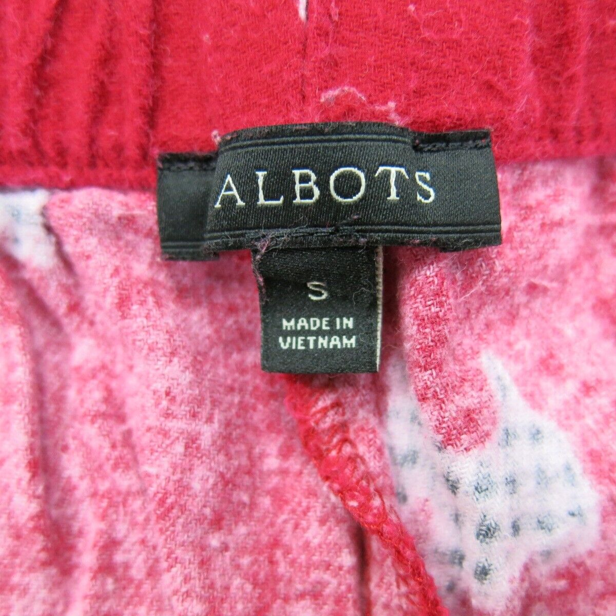 Talbots Womens Casual Pant High Rise Drawstring Animal Print Waist Red SZ Small