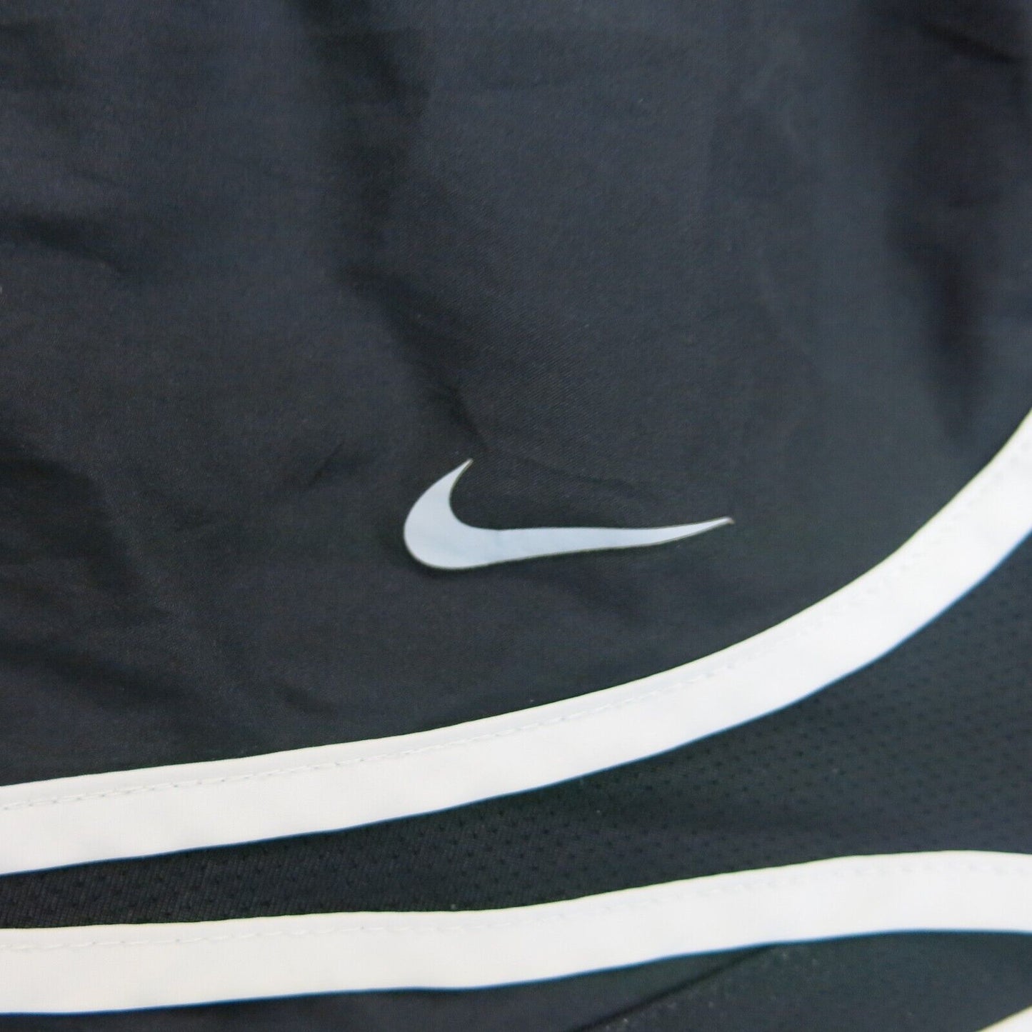 Nike Womens Athletic Running Shorts Elastic Waist Flat Front Logo Black SZ Small