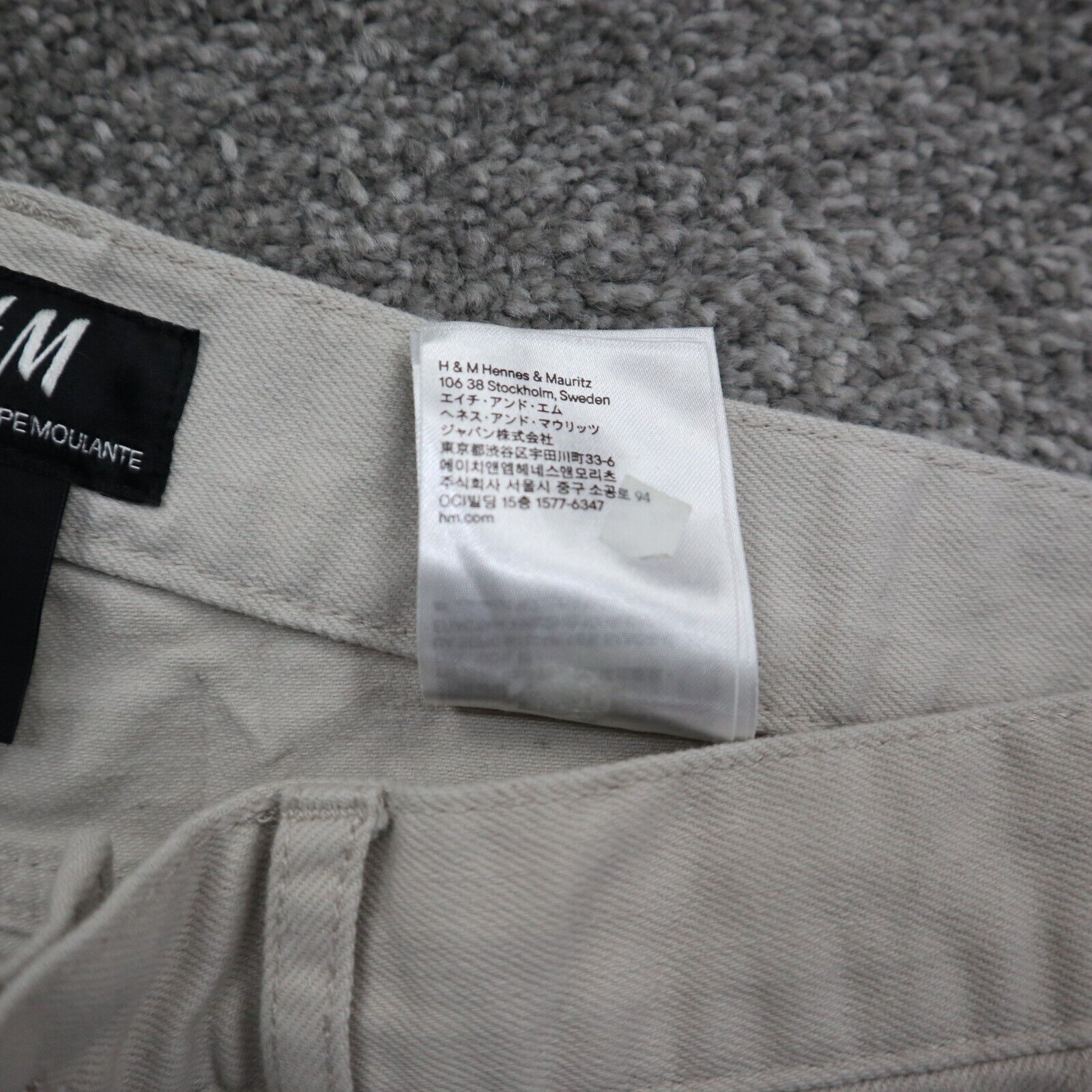 H&M Womens Tweed Dress Pants Stretch Mid Rise Flat Front Plaid Gray Iv –  Goodfair