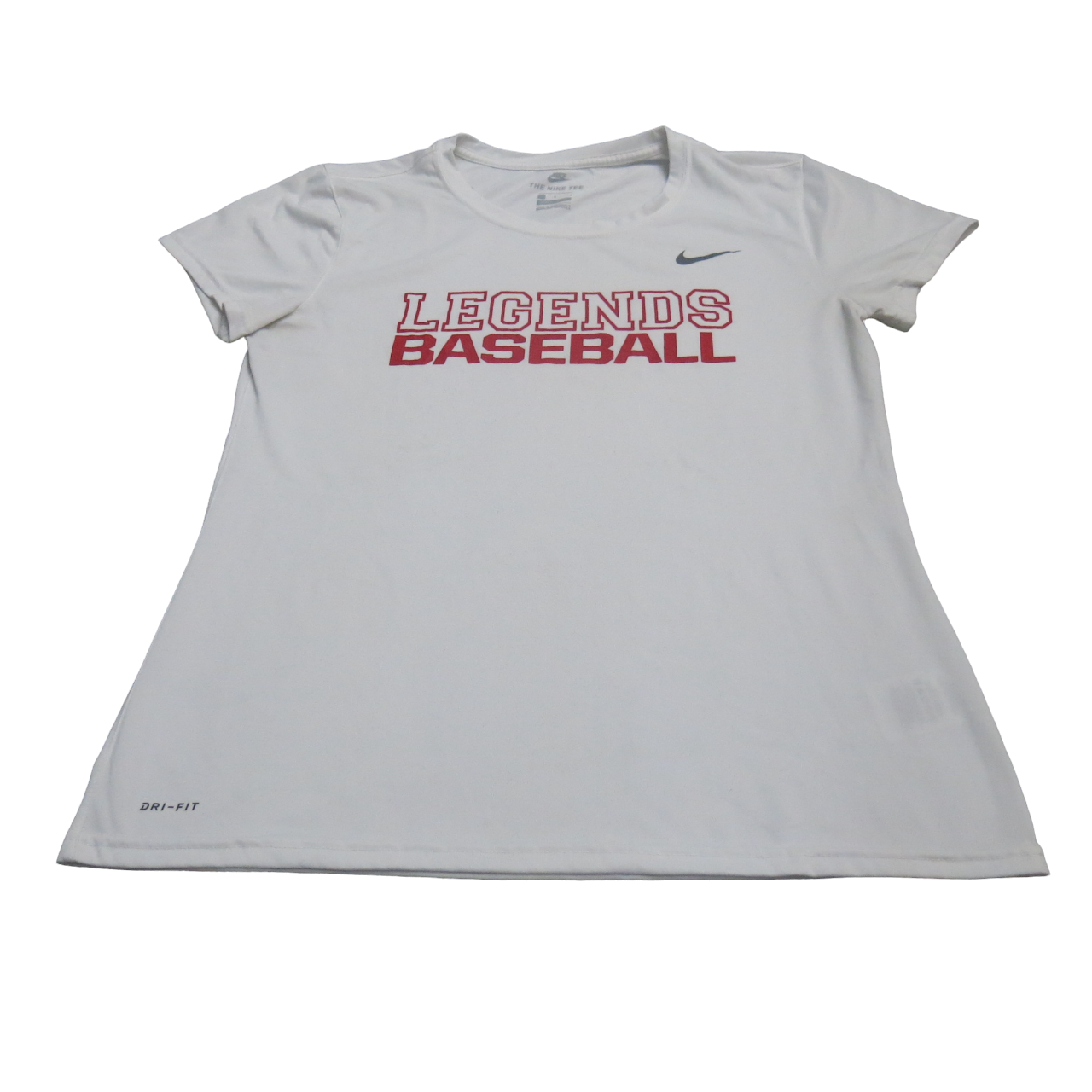 The Nike Tee Womens Crew Neck T Shirt Top Short Sleeves Solid White Size Large