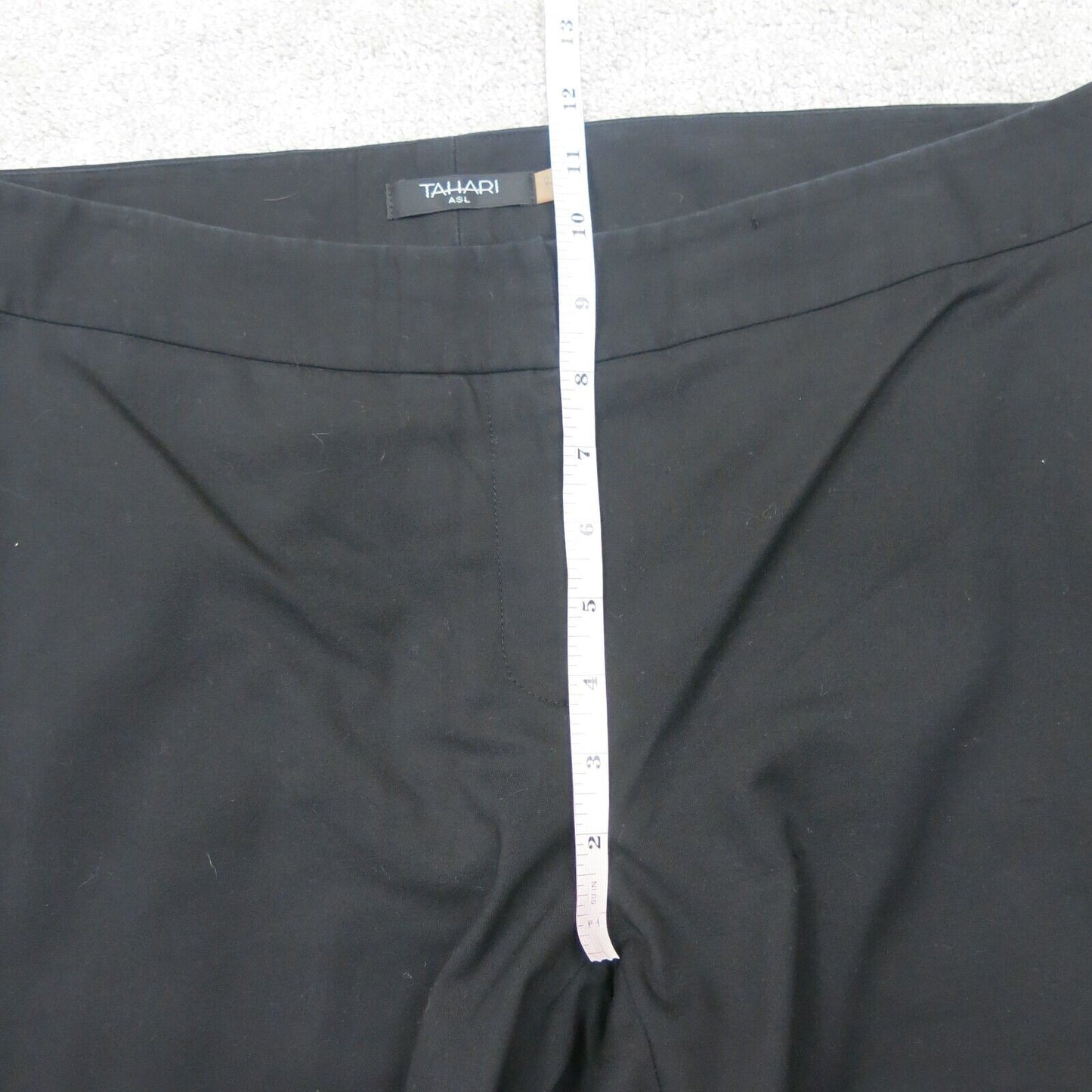 TAHARI Womens Straight Leg Ankle Cropped Pant Stretch Mid Rise Black Size 10