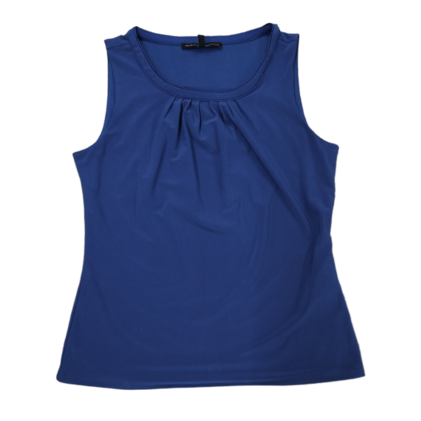 White House Black Market Womens Blouse Top Sleeveless Pullover Navy Blue Size M