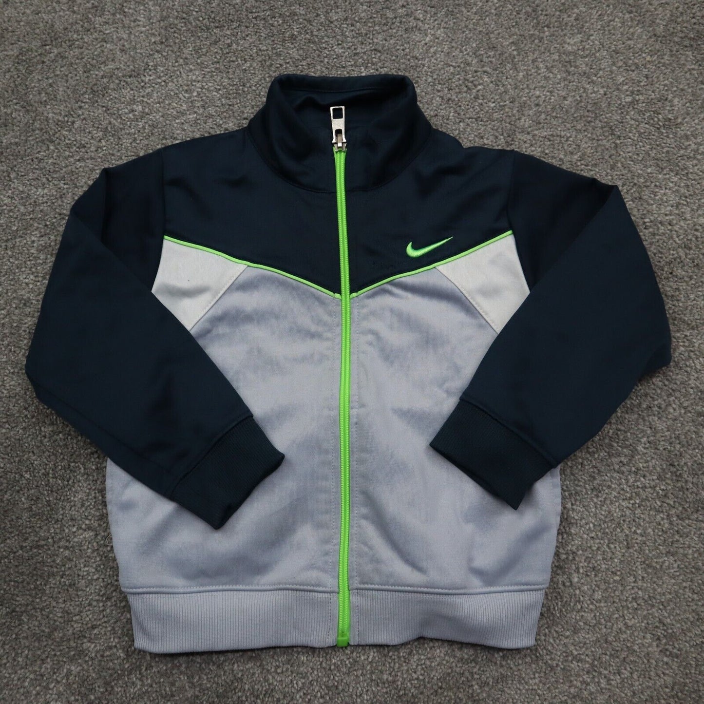 Nike Jacket Boys 24 Month  Navy Gray Full Zip Up Long Sleeve Pockets Mock Neck