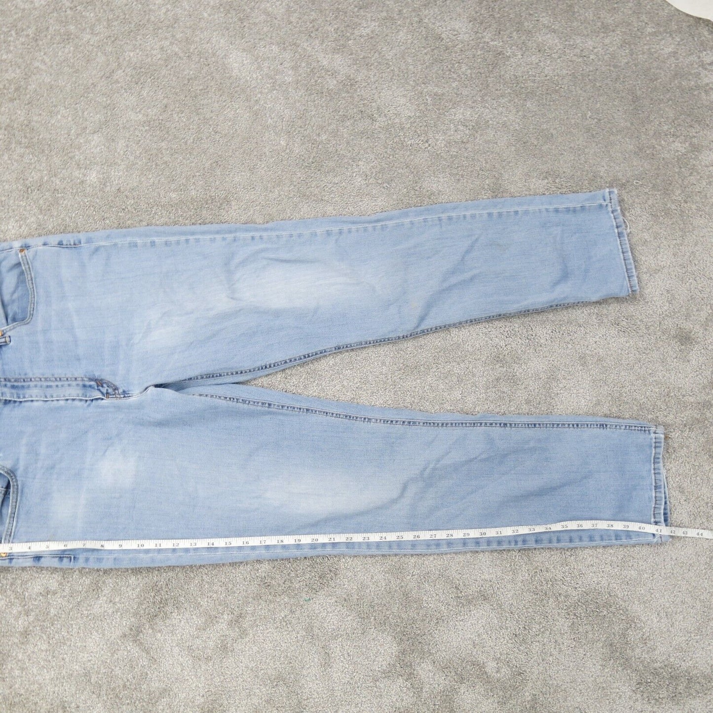 Levis Mens Straight Leg Denim Jeans Classic Mid Rise Light Blue Size W38XL34