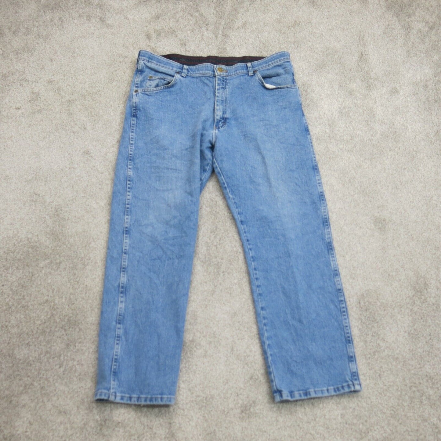 Wrangler Mens Regular Fit Straight Leg Denim Jeans Mid Rise Blue Size W38XL29