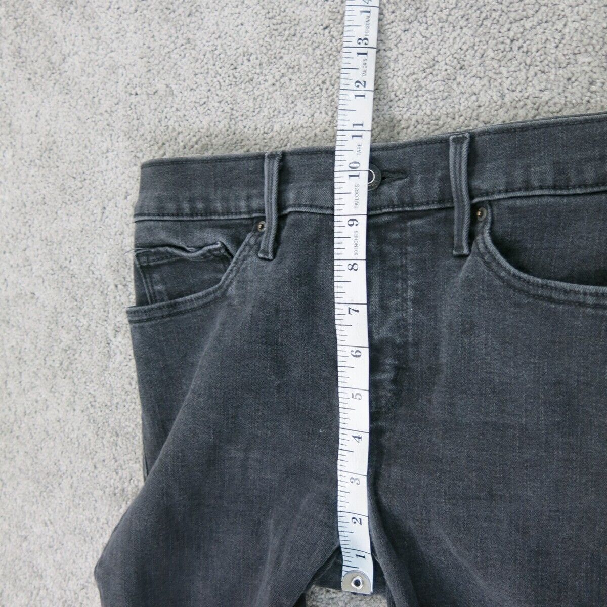 Womens Skinny Leg Jeans Denim Stretch Mid Rise 5 Pocket Black Size W29XL30