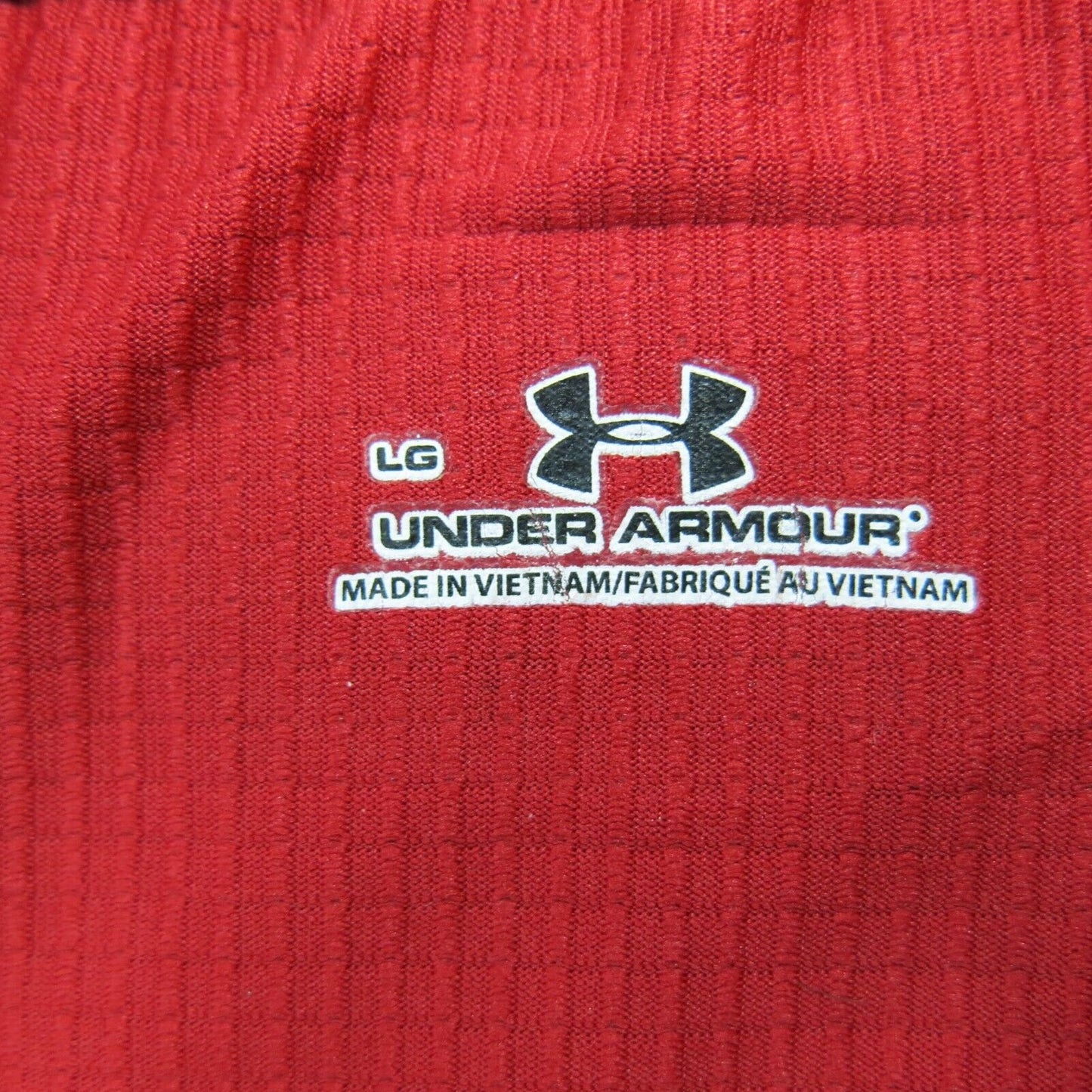 Under Armour Mens Crew Neck T Shirt Short Sleeves Logo Red Size Large