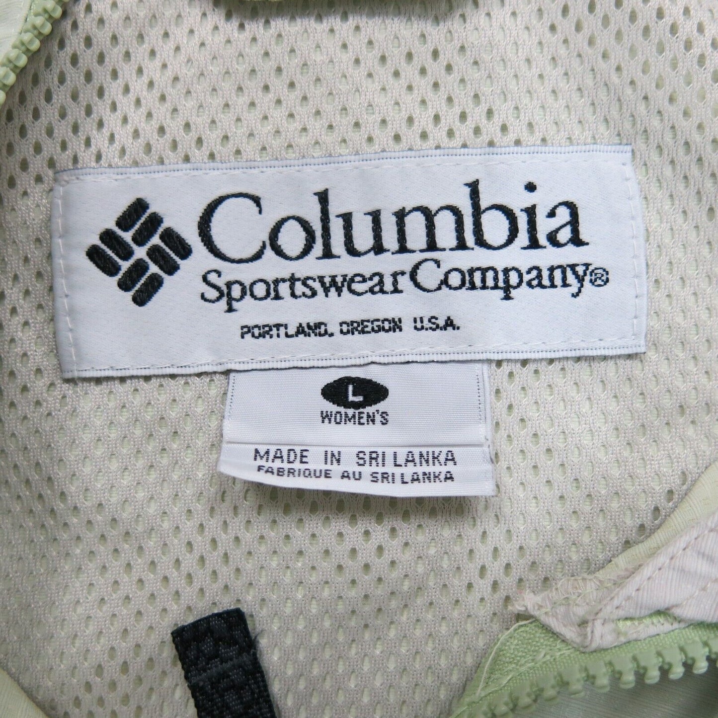 Columbia Sportswear Womens Full Zip Hooded Jacket Long Sleeve Beige/Green Size L