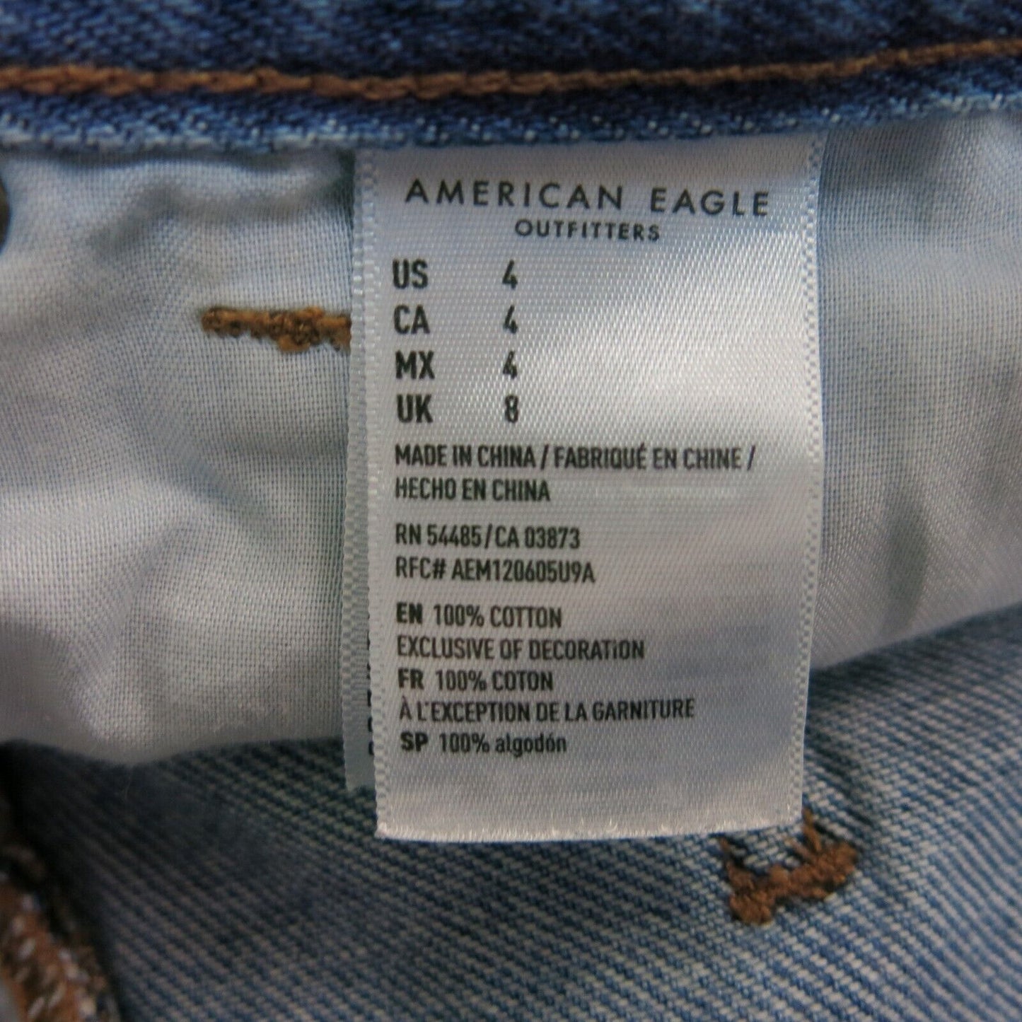 American Eagle Womens Denim Jeans Shorts Mid Rise 100% Cotton Blue Size 4