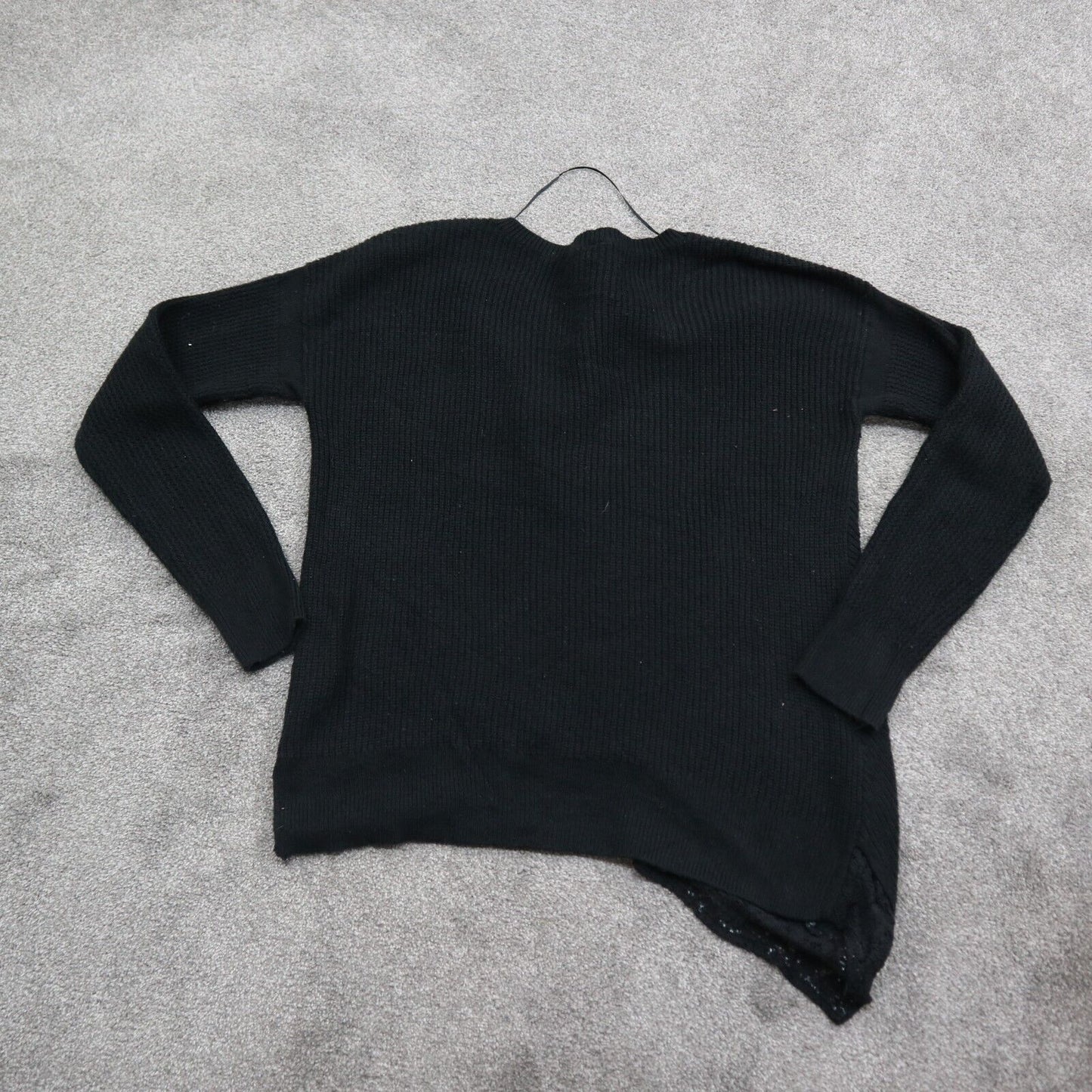 Simply Vera Vera Wang Womens Asymmetrical Sweater Long Sleeves Black Size Large