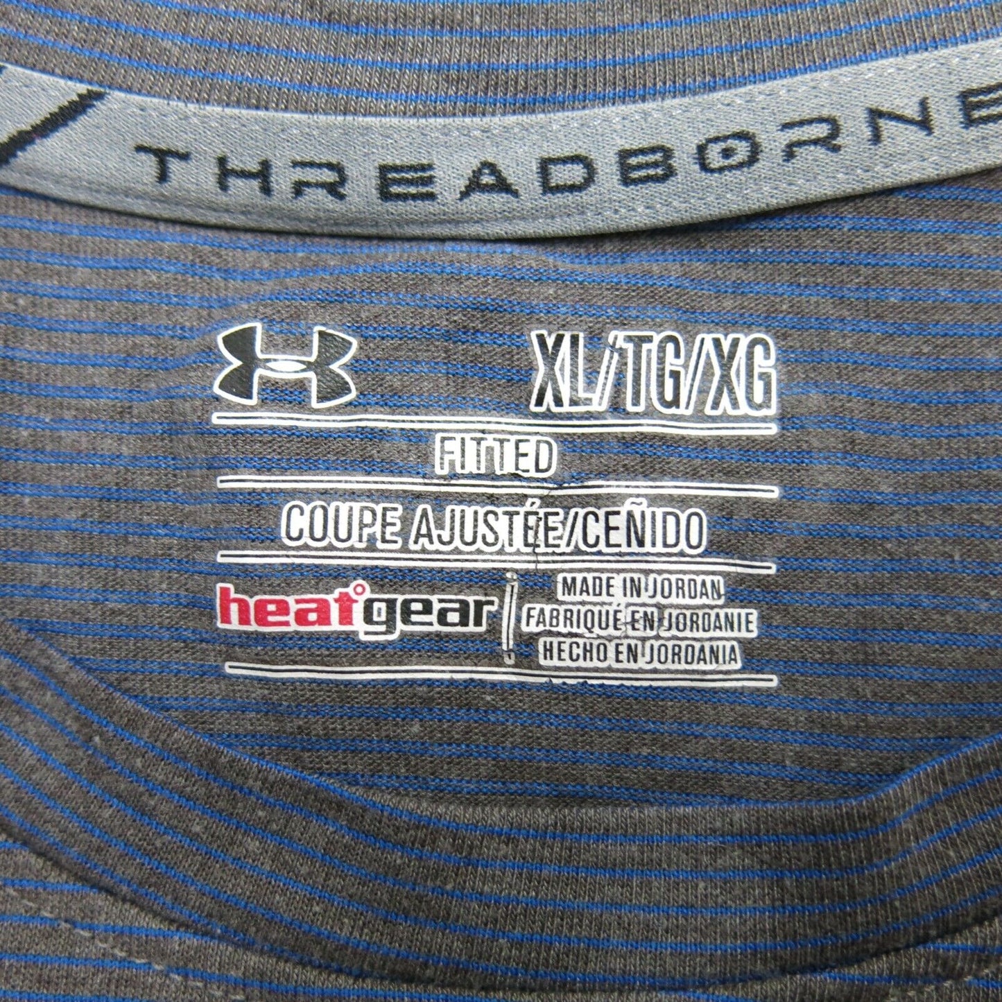 Under Armour Mens Crew Neck T Shirt Fitted Heatgear Short Sleeves Blue Size XL