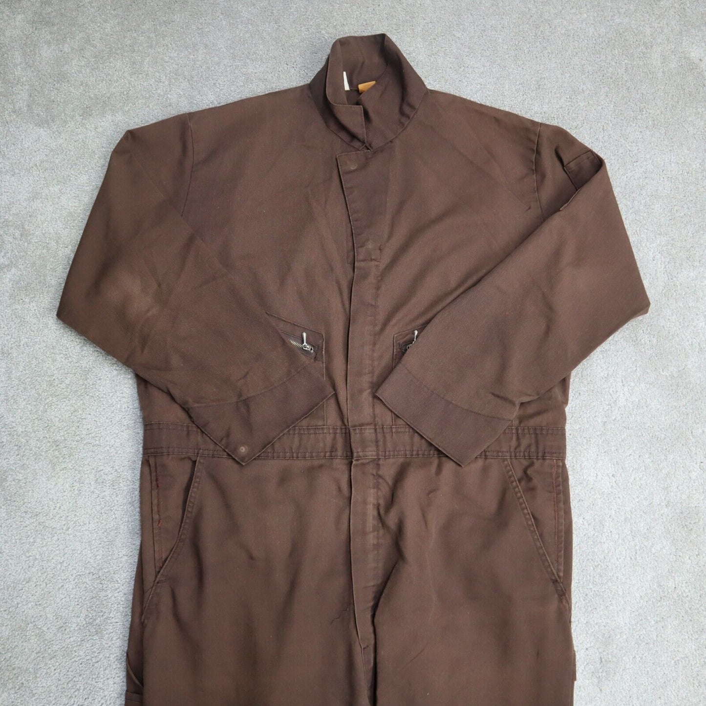 Big Ben Mens Insulated Coverall Jumpsuit Long Sleeve Logo Brown Size 48