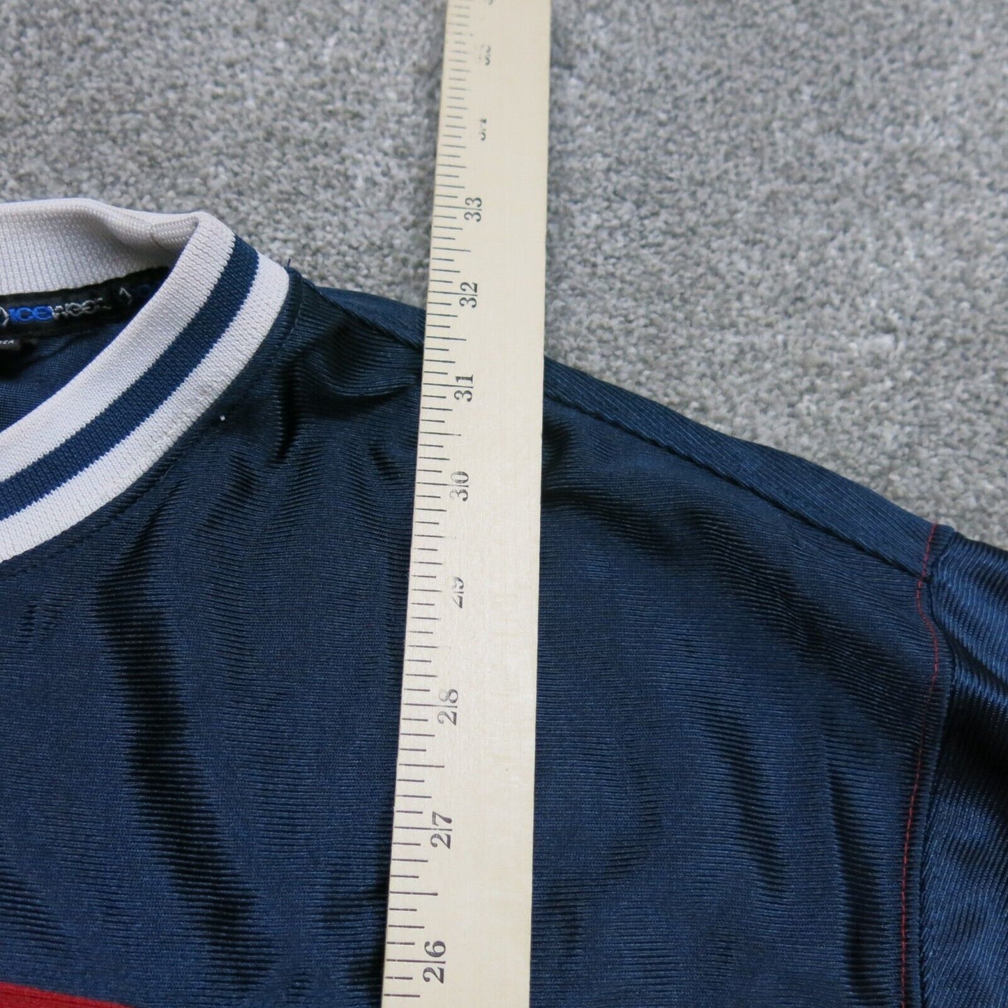 ICEWEAR Hockey Sports Jersey Shirt Adult Size Large Navy Burgundy Short Sleeve