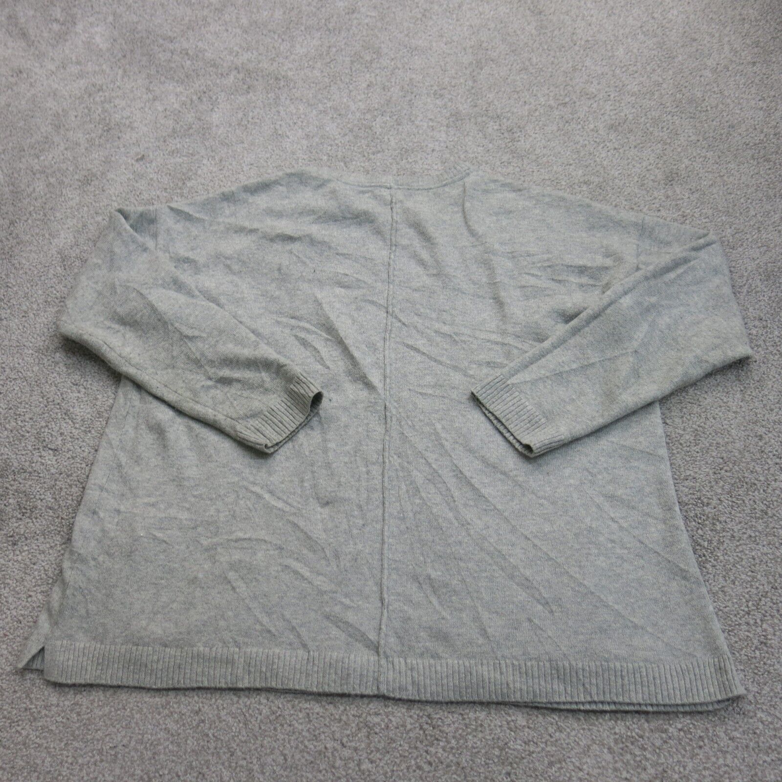 J. Jill Women's Gray Front Pockets Long Sleeve Pullover Hoodie