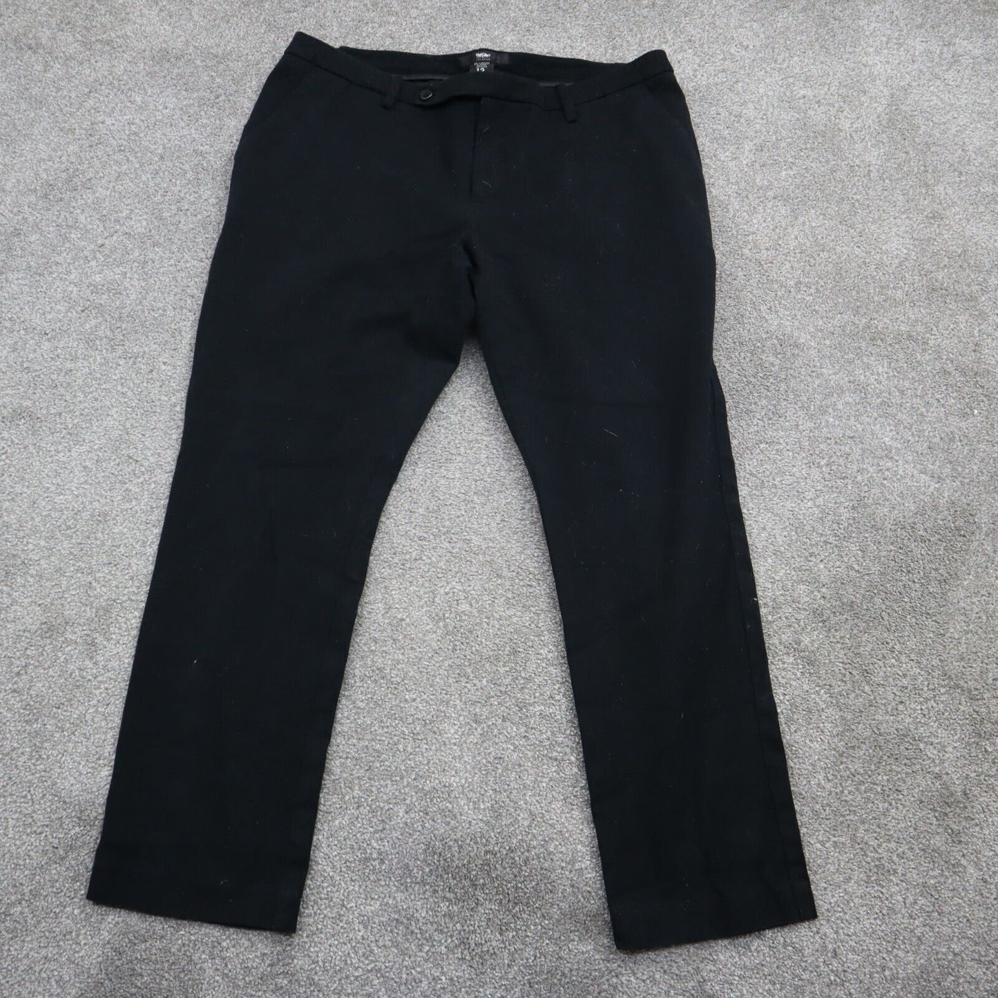 Mossimo Womens Slim Straight Dress Pant Stretch Mid Rise Fit 3 Black Size 12