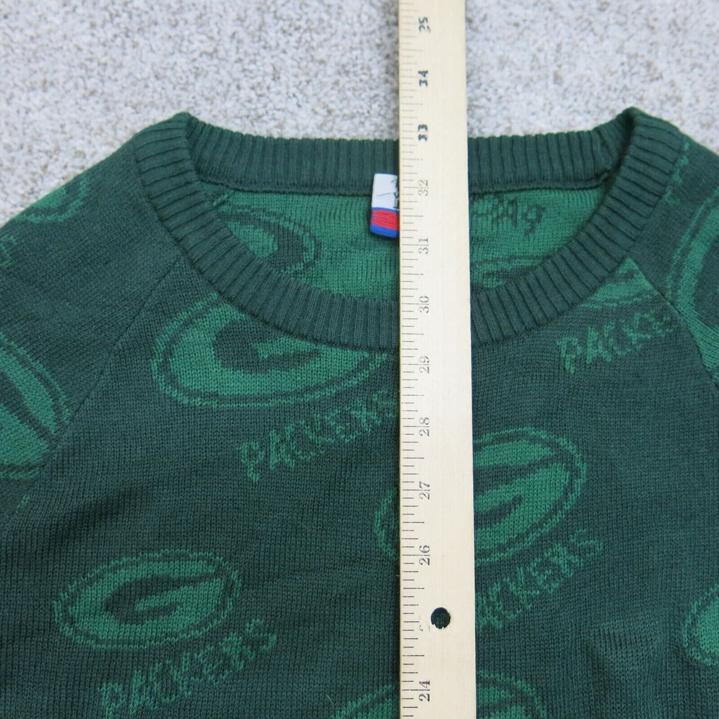 Green Packers Womens Knitted Sweater Dress Crew Neck Long Sleeves Green Size S
