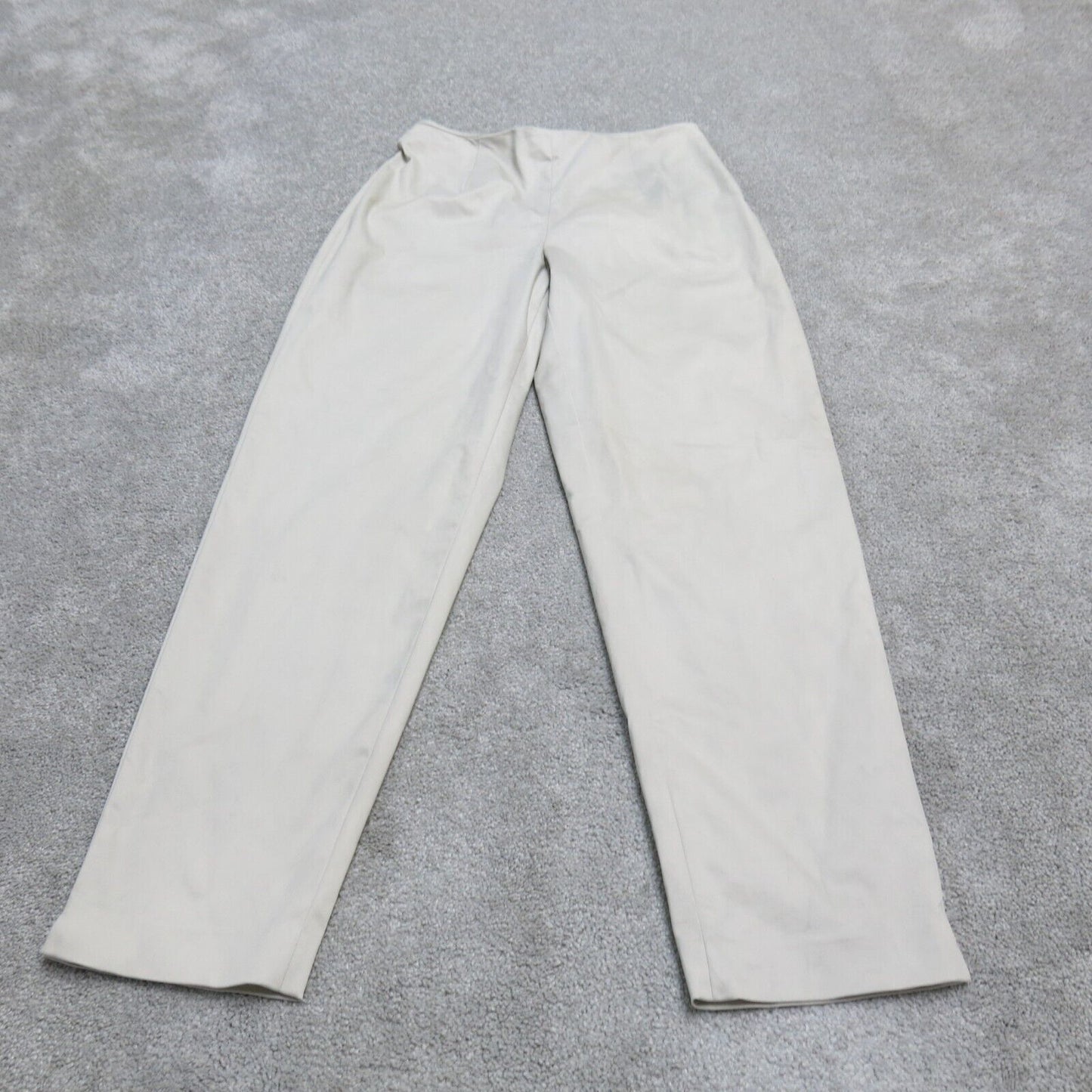 Talbots Mens Straight Leg Stretch Casual Pant Mid Rise Off White/Cream Size 6