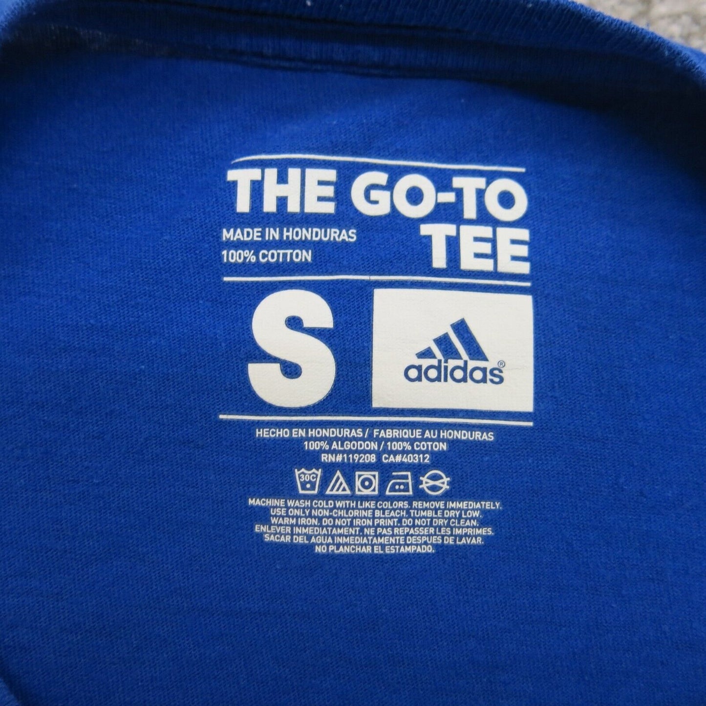 Adidas Mens The Go To T Shirt Short Sleeve 100% Cotton Graphic Print Blue Size S