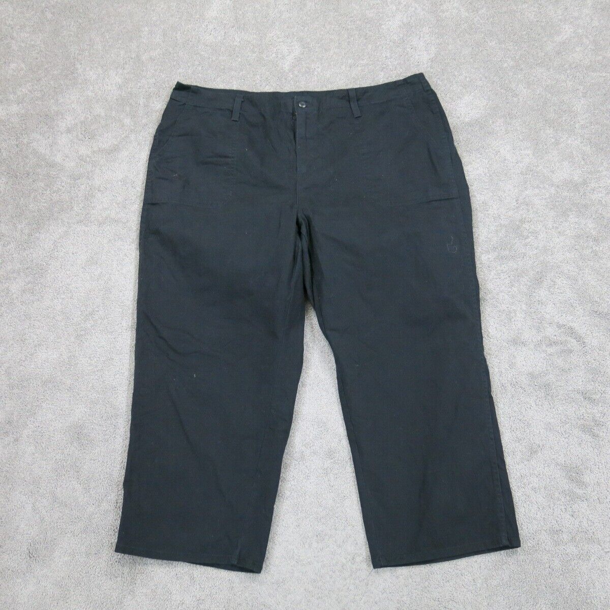 Vintage Womens Chino Pants Straight Leg High Rise 100% Cotton Black Size 22W M