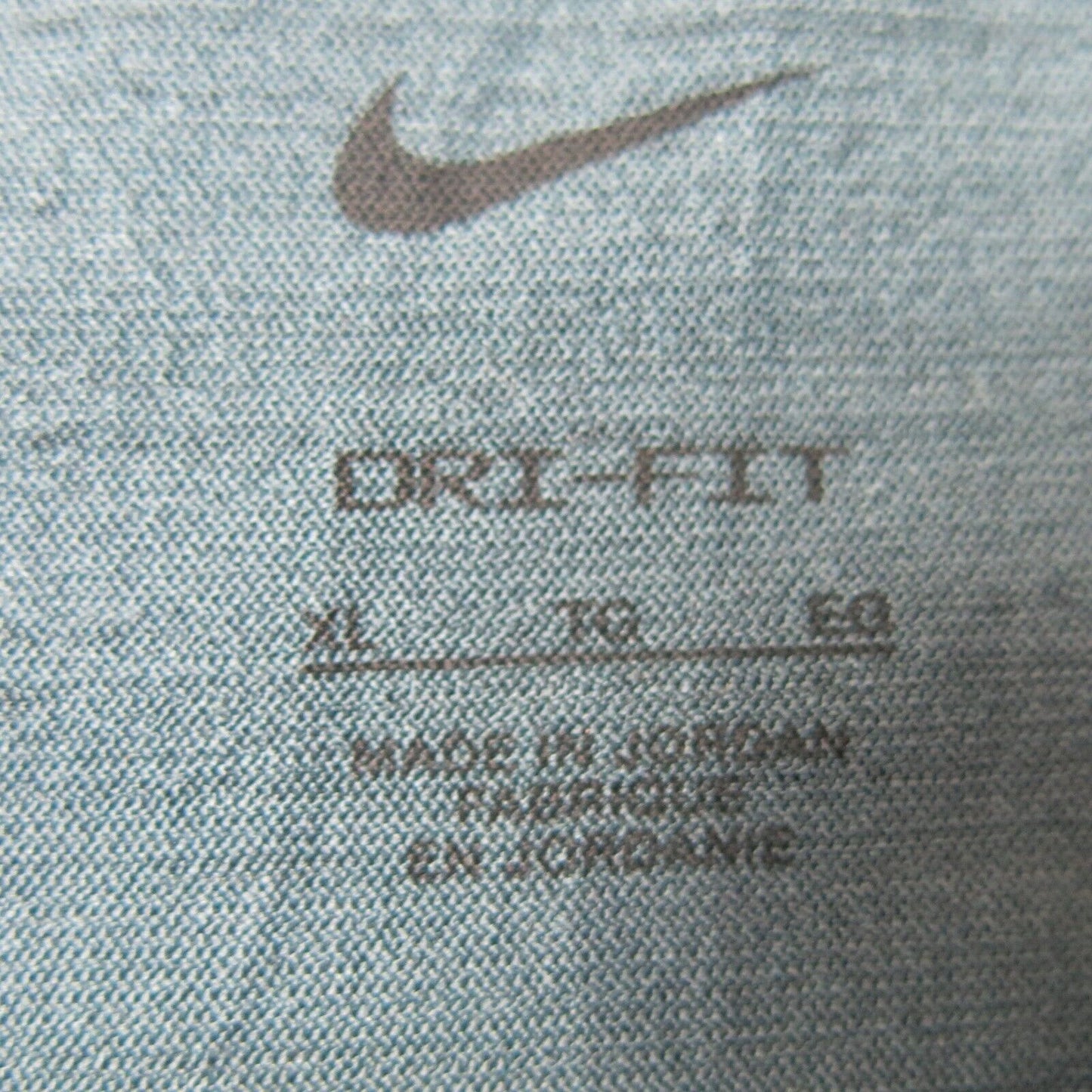 Nike Dri Fit Mens Crew Neck Sports T Shirt Short Sleeves Stripped Blue Logo XL
