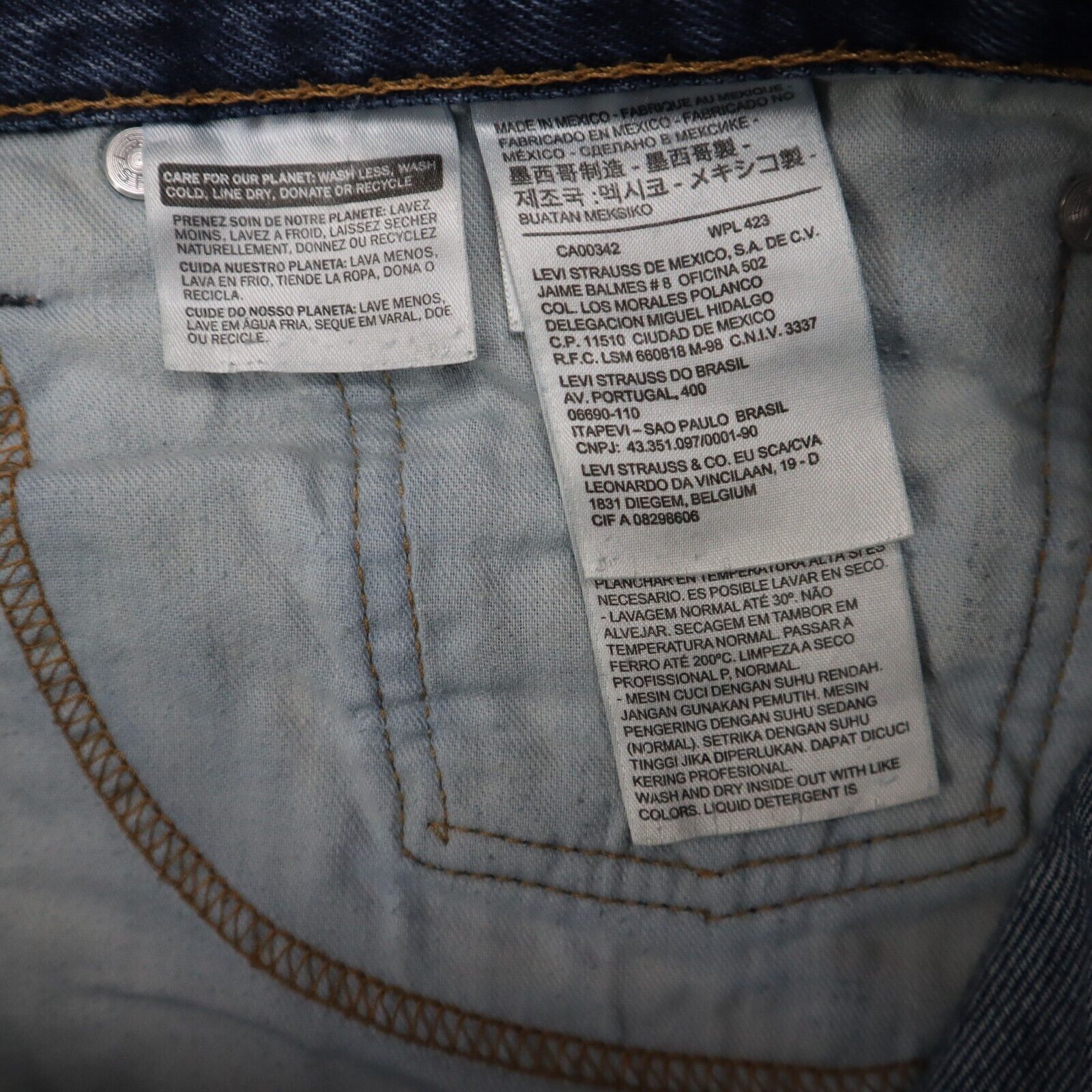 Levi Strauss & Co 505 Men Straight Leg Jeans Mid Rise Pockets Blue Size  W34XL30