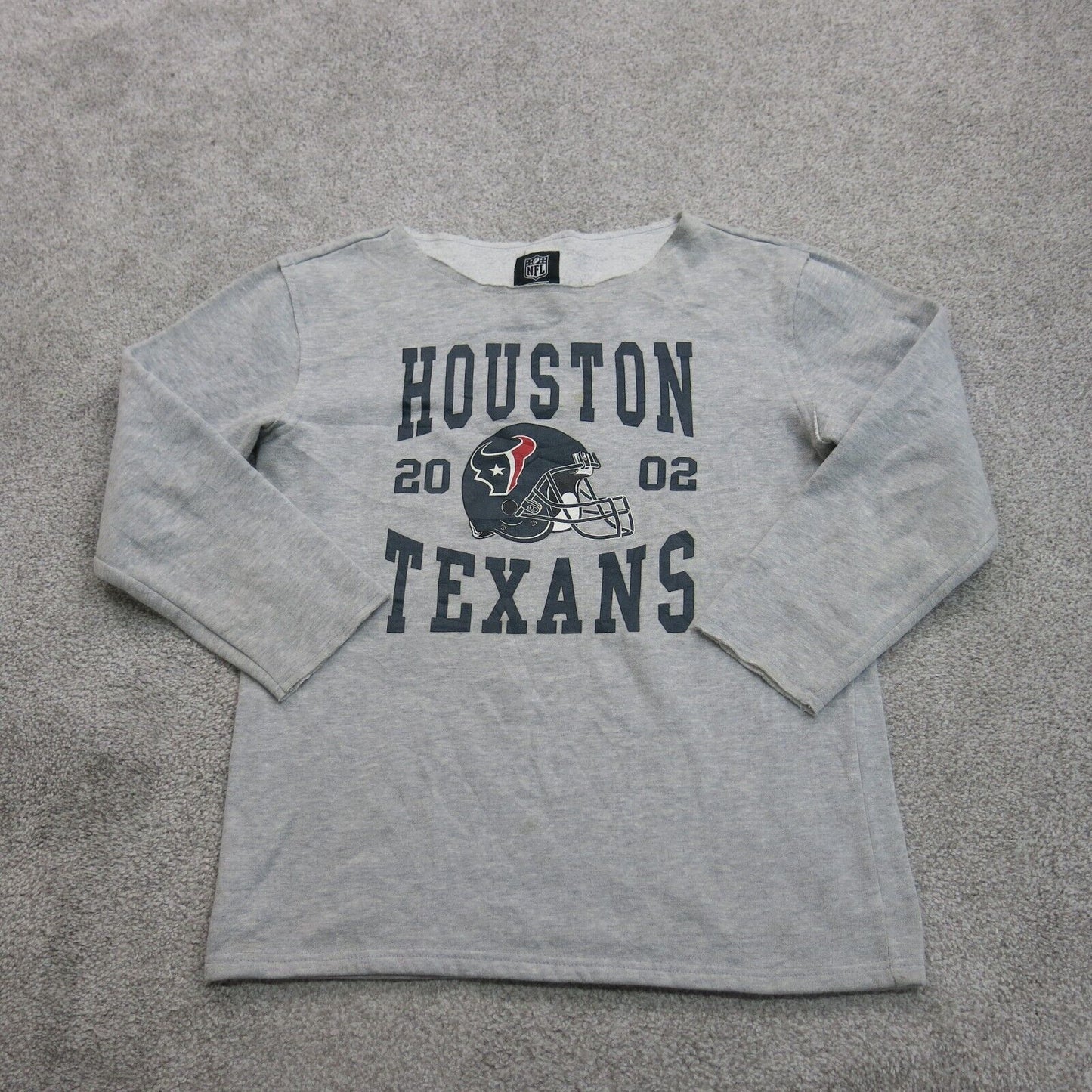 NFL Team Apparel Womens Houston 2002 Texans T Shirt Long Sleeves Gray Size Small