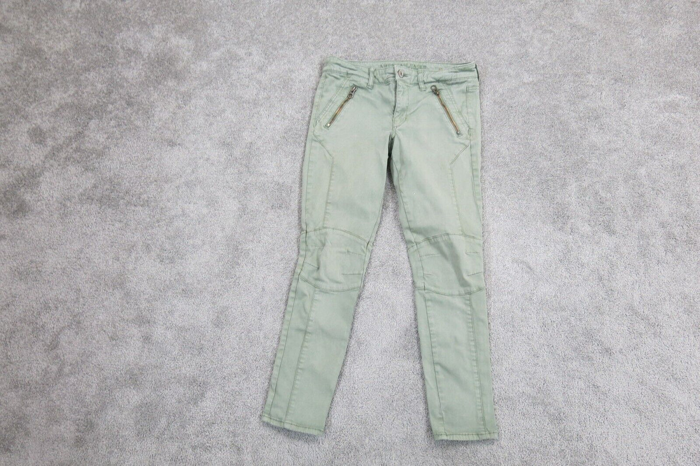 American Eagle Womens Ankle Jegging Jeans Denim Stretch Mid Rise Green Size 6