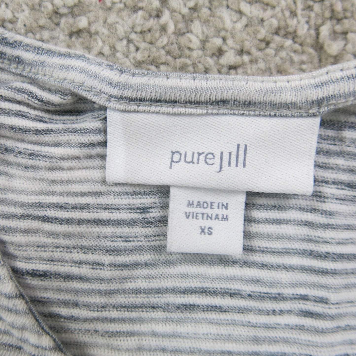 Pure J Jill Womens Knitted Sweater Crew Neck 2 Hand Pocket Heather