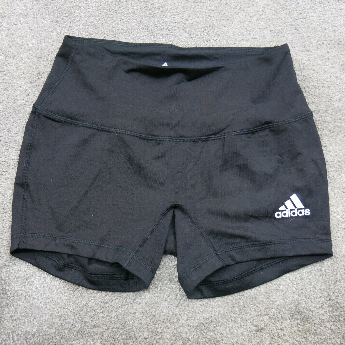 Adidas Shorts Women Size Small Solid Black Calamite Training Athletic Drawstring