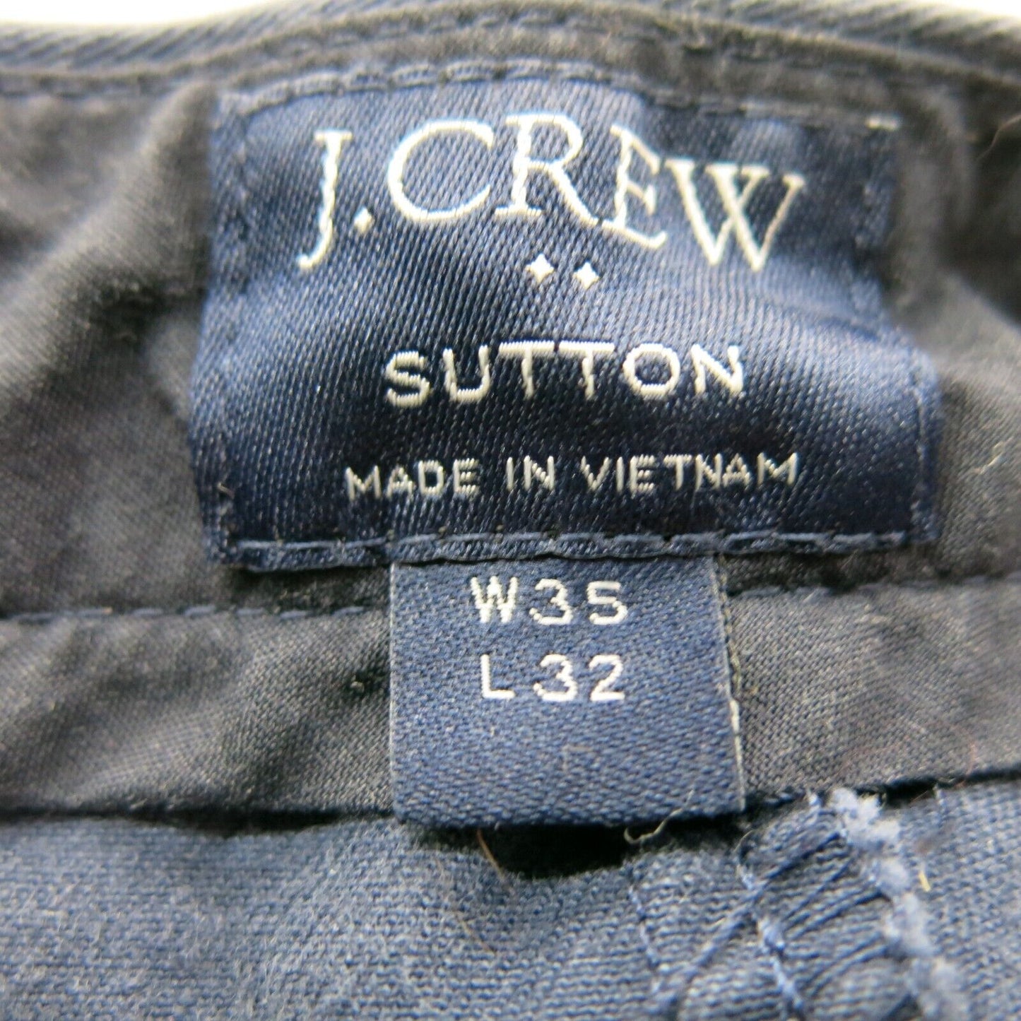 J. Crew Mens Straight Leg Chino Pants Denim 100% Cotton Blue Size W35/L32