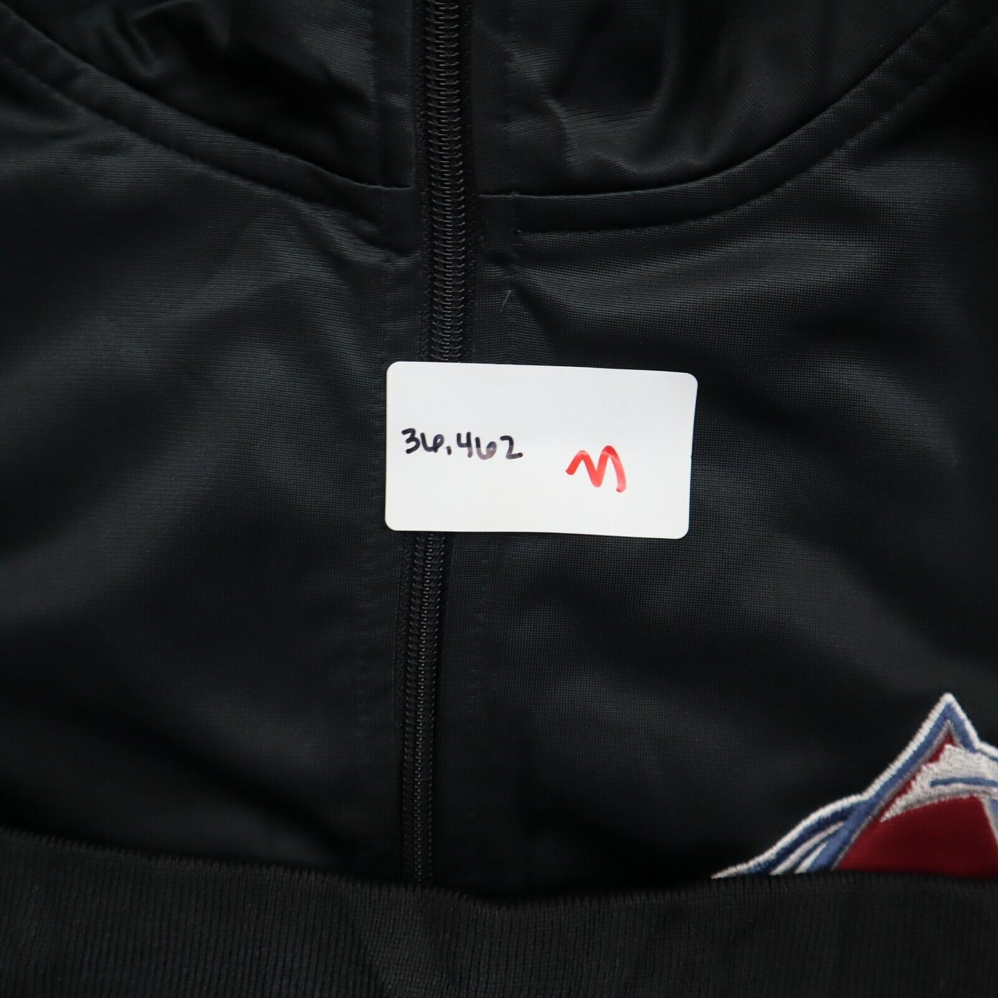 Majestic Mens Activewear Jacket Full Zip Mock Neck Long Sleeve Black Red White L