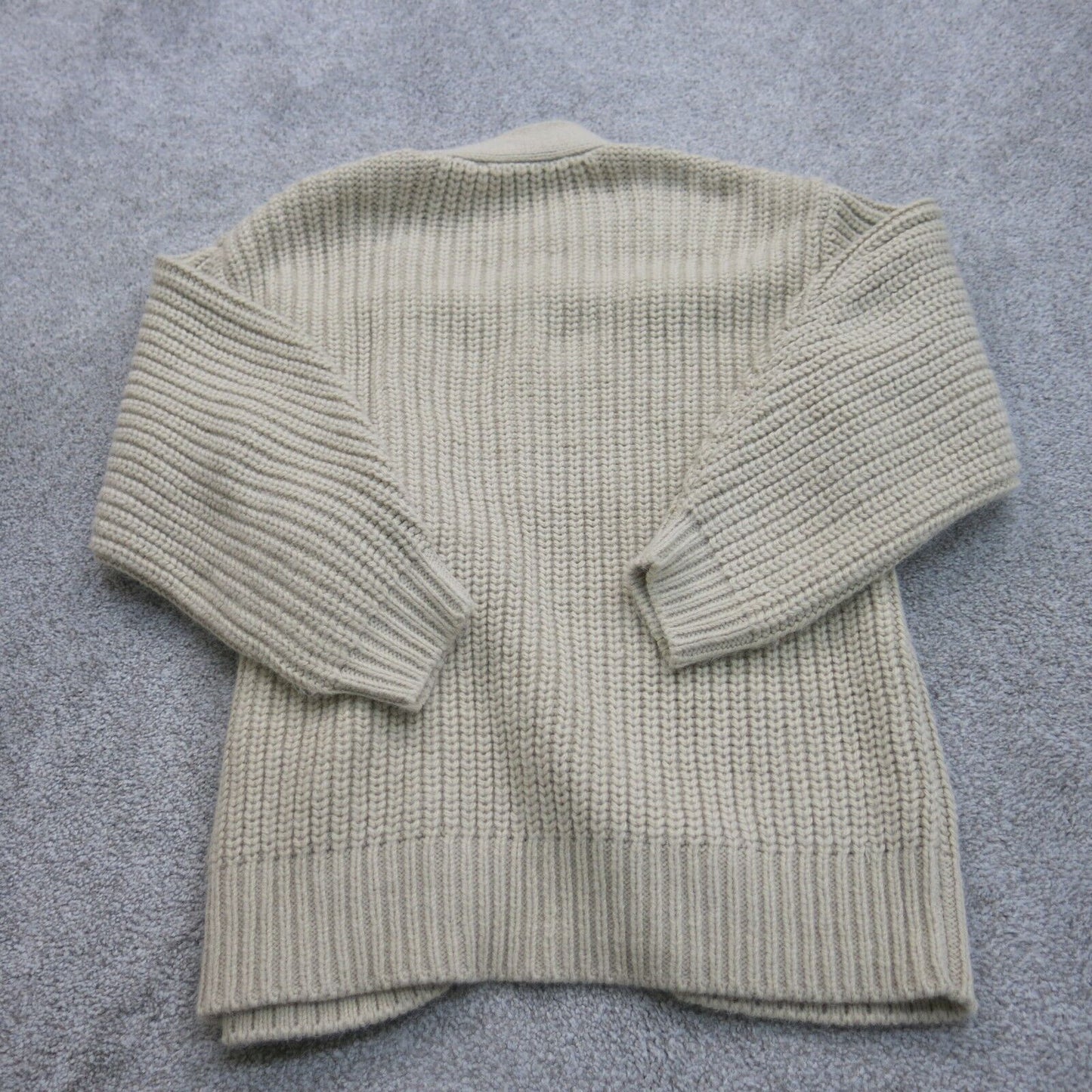 Zara Womens Cardigan Sweater Open Front Long Sleeve Tan Khaki Size Medium