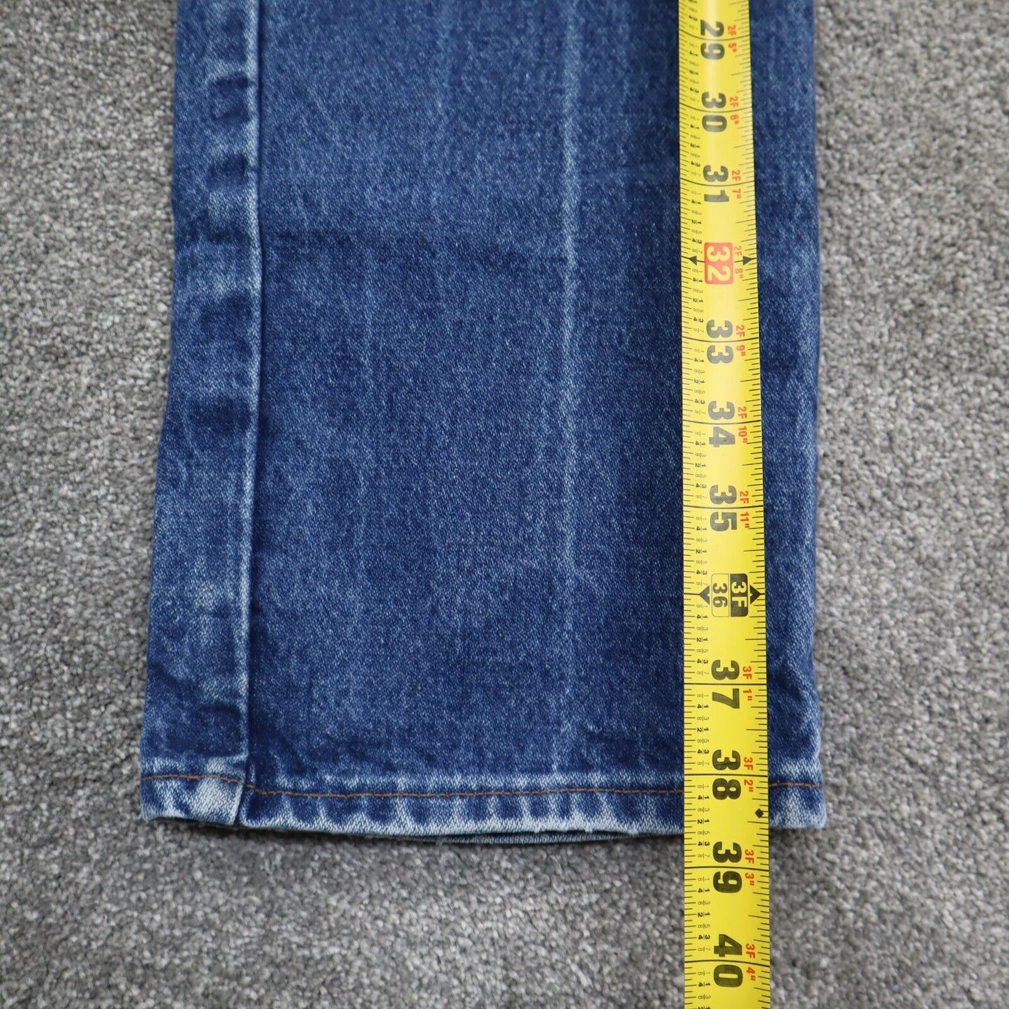 Wrangler Mens Straight Leg Jeans Mid Rise Slim Fit 100% Cotton Blue Size W34XL30