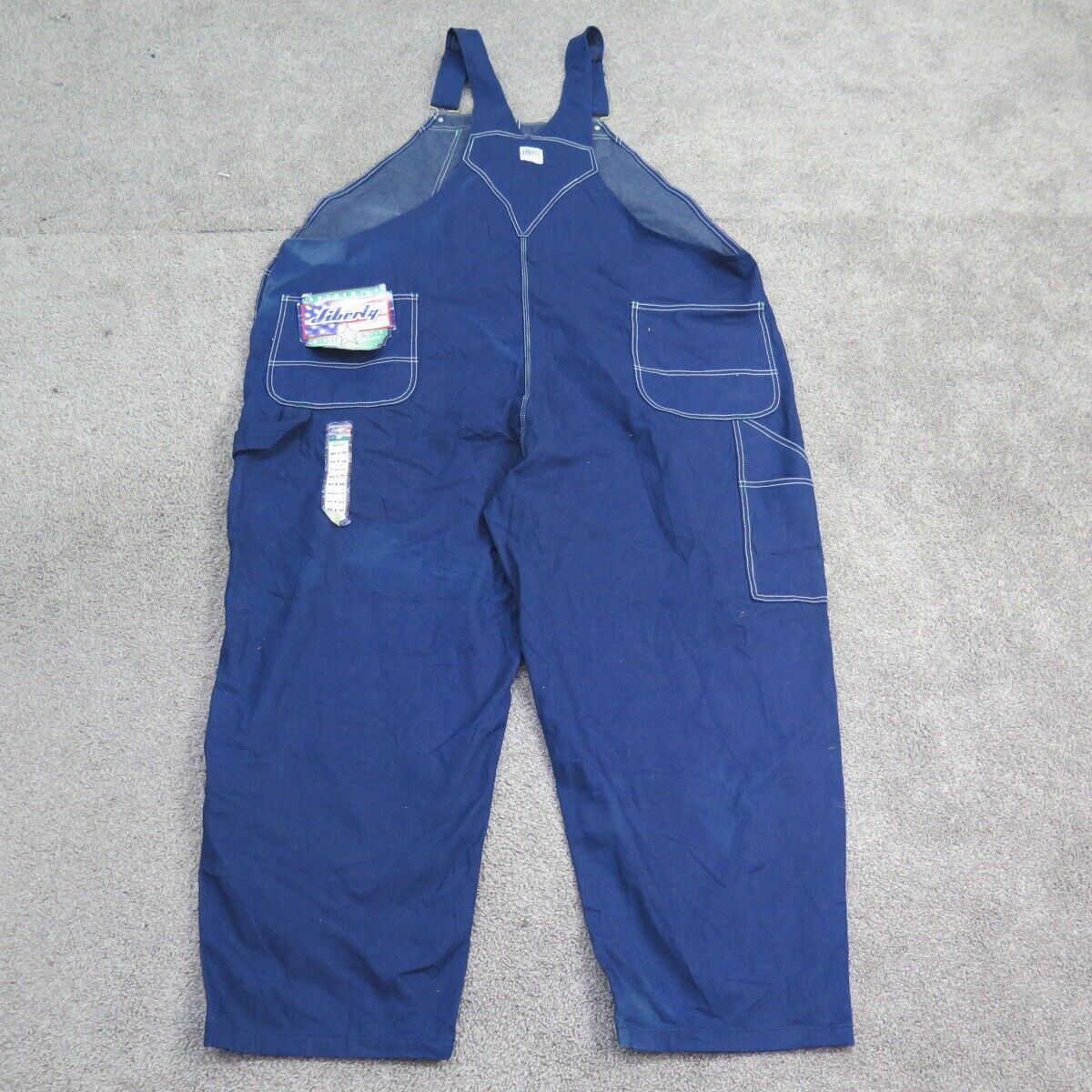 Liberty Bibs Overalls Mens 60X30 Blue Utility Denim Workwear Carpenter Jumpsuit