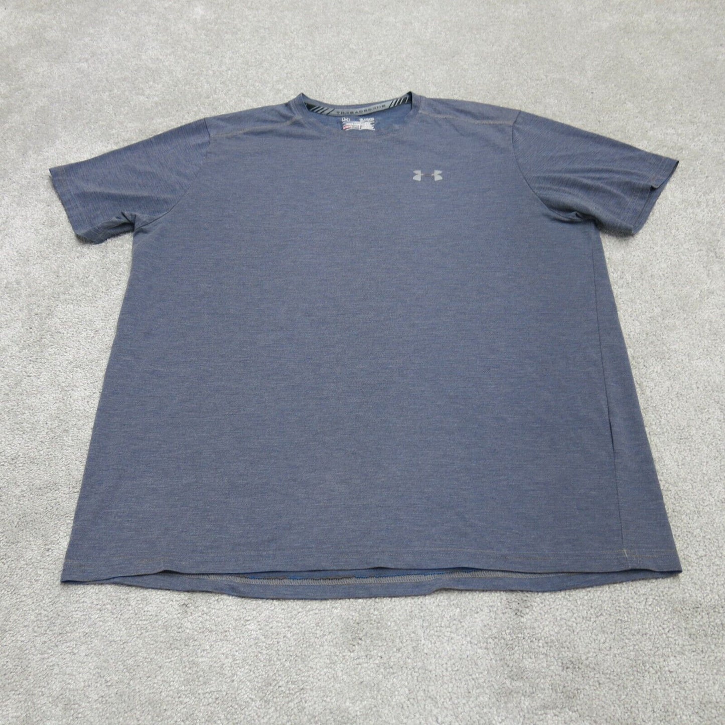 Under Armour Mens Crew Neck T Shirt Fitted Heatgear Short Sleeves Blue Size XL