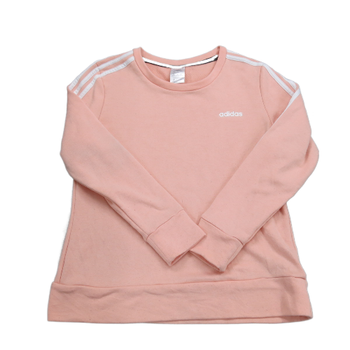 Adidas Womens 3 Stripe Sweatshirt Top Crew Neck Long Sleeve Logo Peach Goodfair