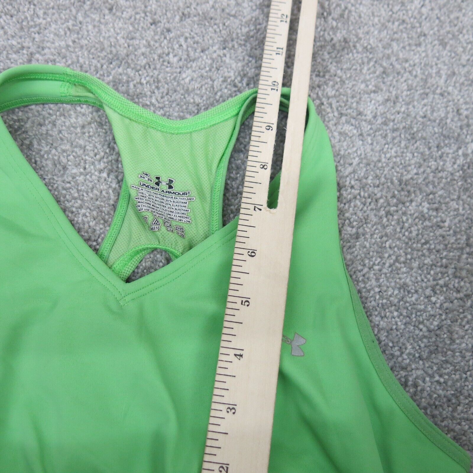 Under Armour Sports Bra Girls Size M Green Solid Activewear Bra Racerb –  Goodfair