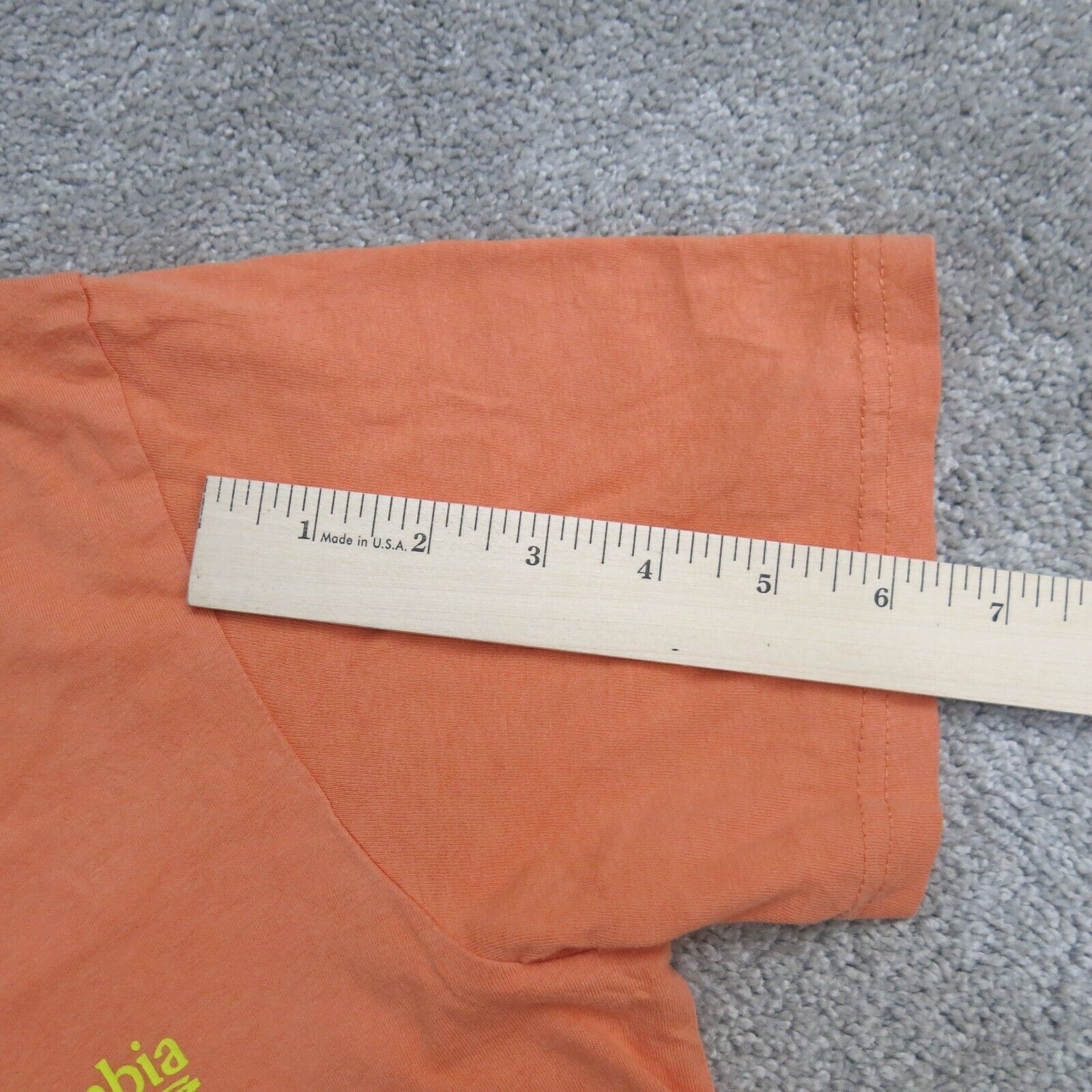 Columbia Shirt Women Medium Orange 100% Cotton Outdoors Casual Short S