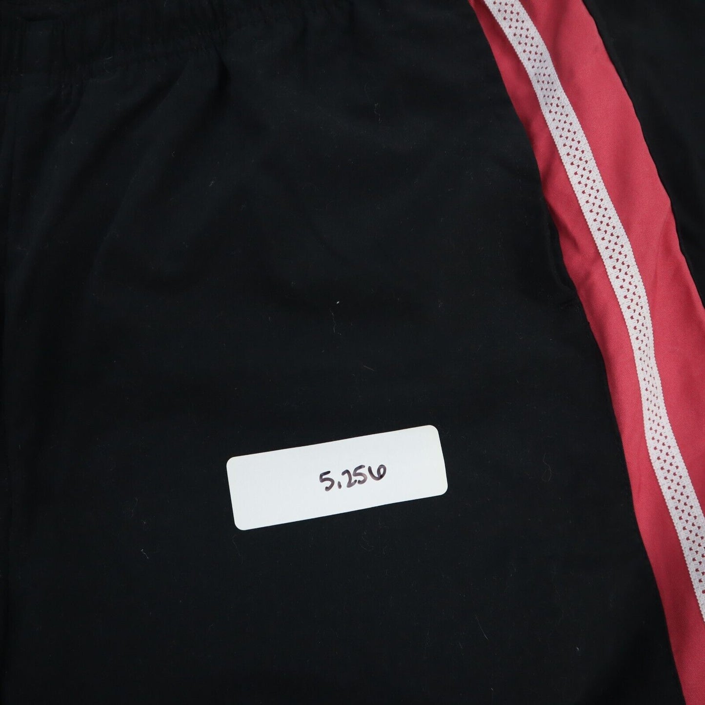 Adidas Pants Mens Black L Pink/white 3 Striped Wide Leg Elastic Waist Sweatpants